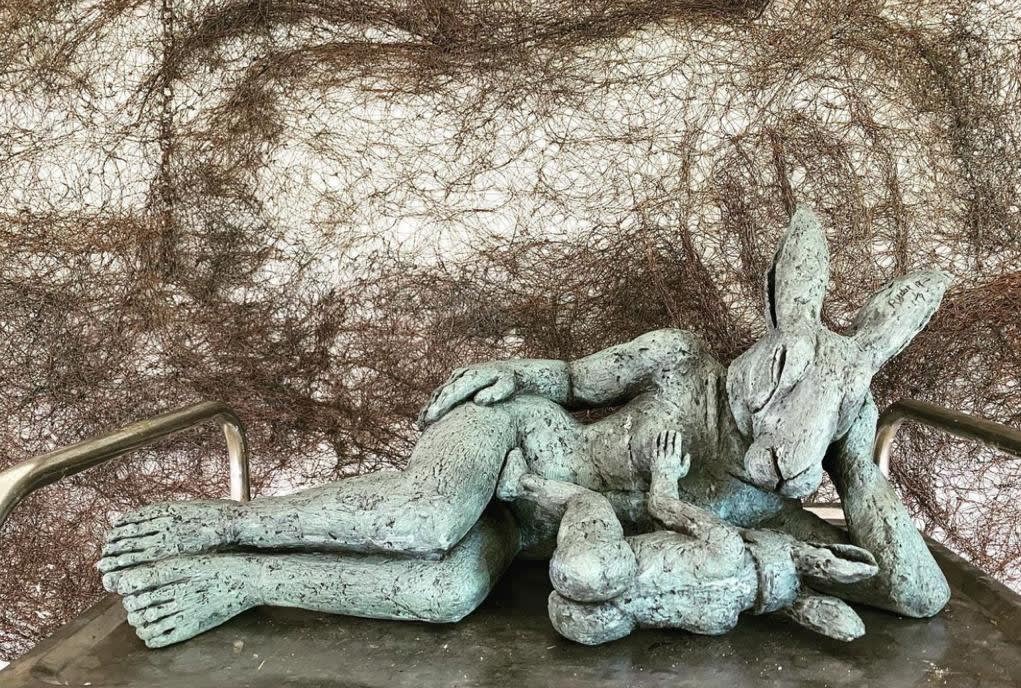 Reclining Mother and Baby, 2019 15 7/10 x 33 1/10 x 15 2/5 in., Ed. 9 47 1/5 x 98 2/5 x 46 1/10 in., Ed. 9