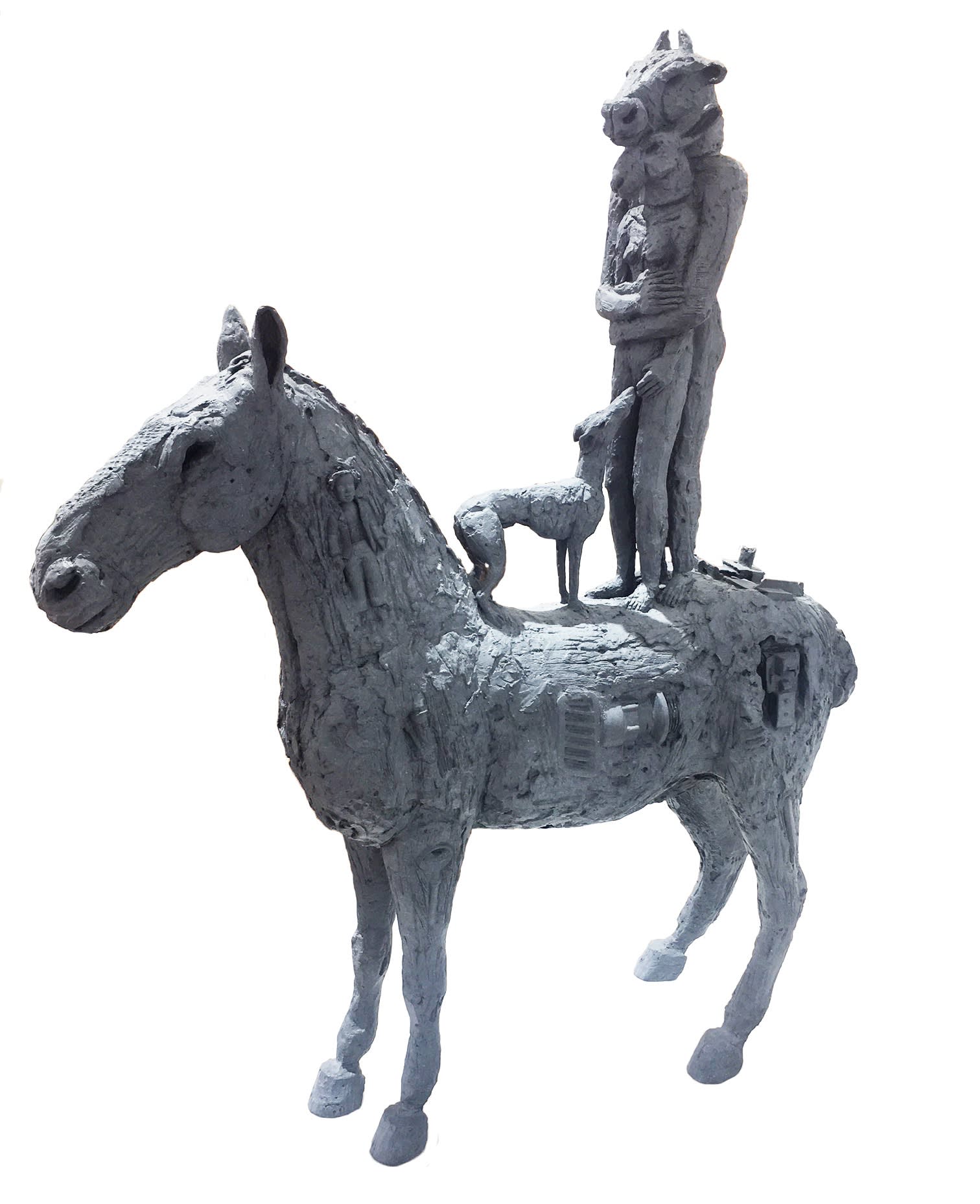 Standing Lovers on Horseback with Dog, 2017 28 1/4 x 22 3/4 x 6 1/4 in., Ed. 9