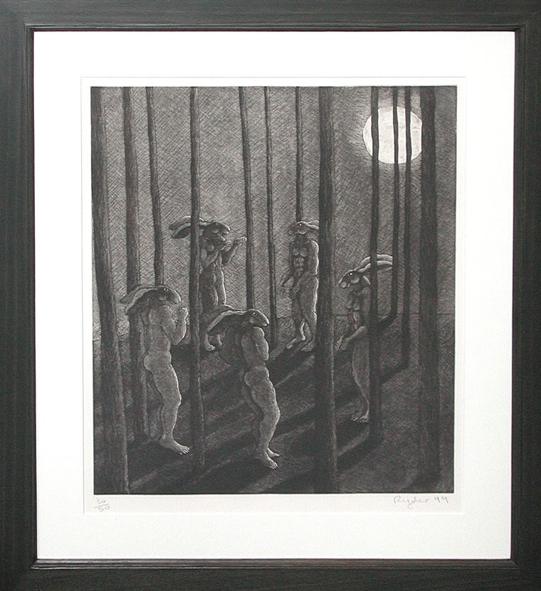 Lady Hares in a Forest, 1999 20 1/2 x 17 1/2 in., Ed. 50