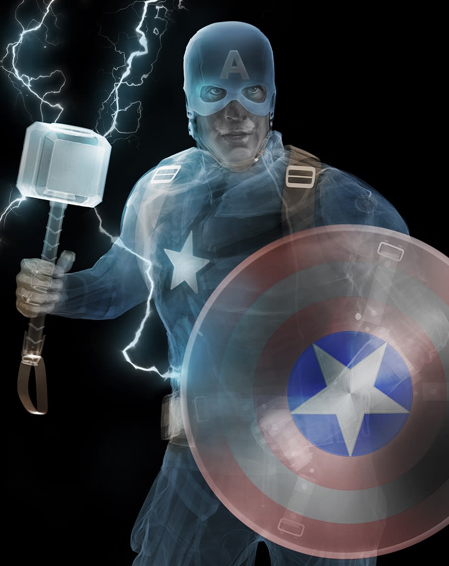 Captain America Worthy in Colour, 2021 29 1/2 x 23 in., Ed. 25 50 x 40 in., Ed. 15 59 x 47 in., Ed. 9