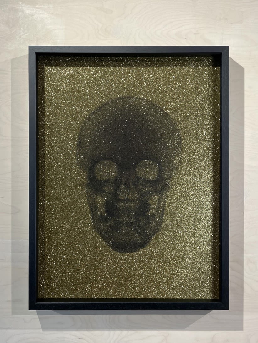 Crystal Skull (black on gold), 2021 31 1/2 x 23 1/2 in., Ed. 15
