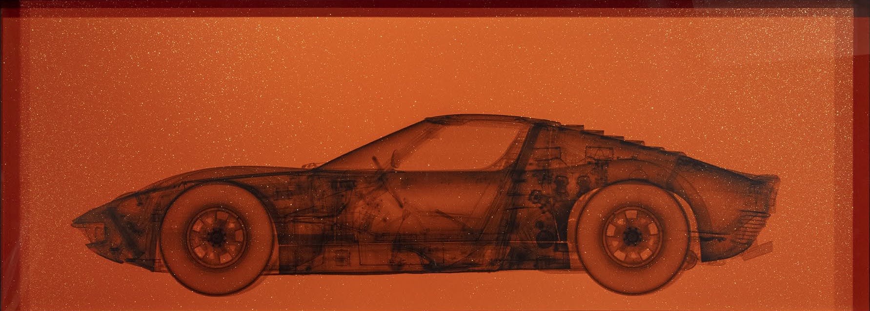 Lamborghini Miura Metallic Orange, 2021 23 1/2 x 65 1/2 in., Ed. 15