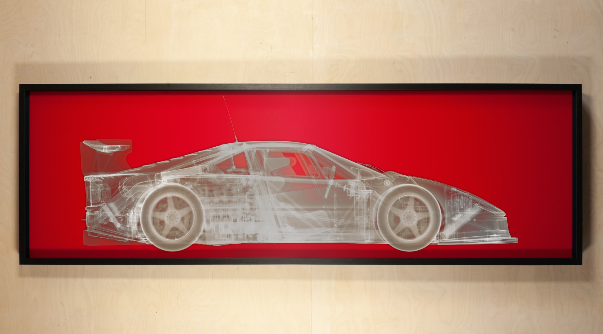 Silver Ferrari F40 on Red, 2025 25 x 81 in., Ed. 25
