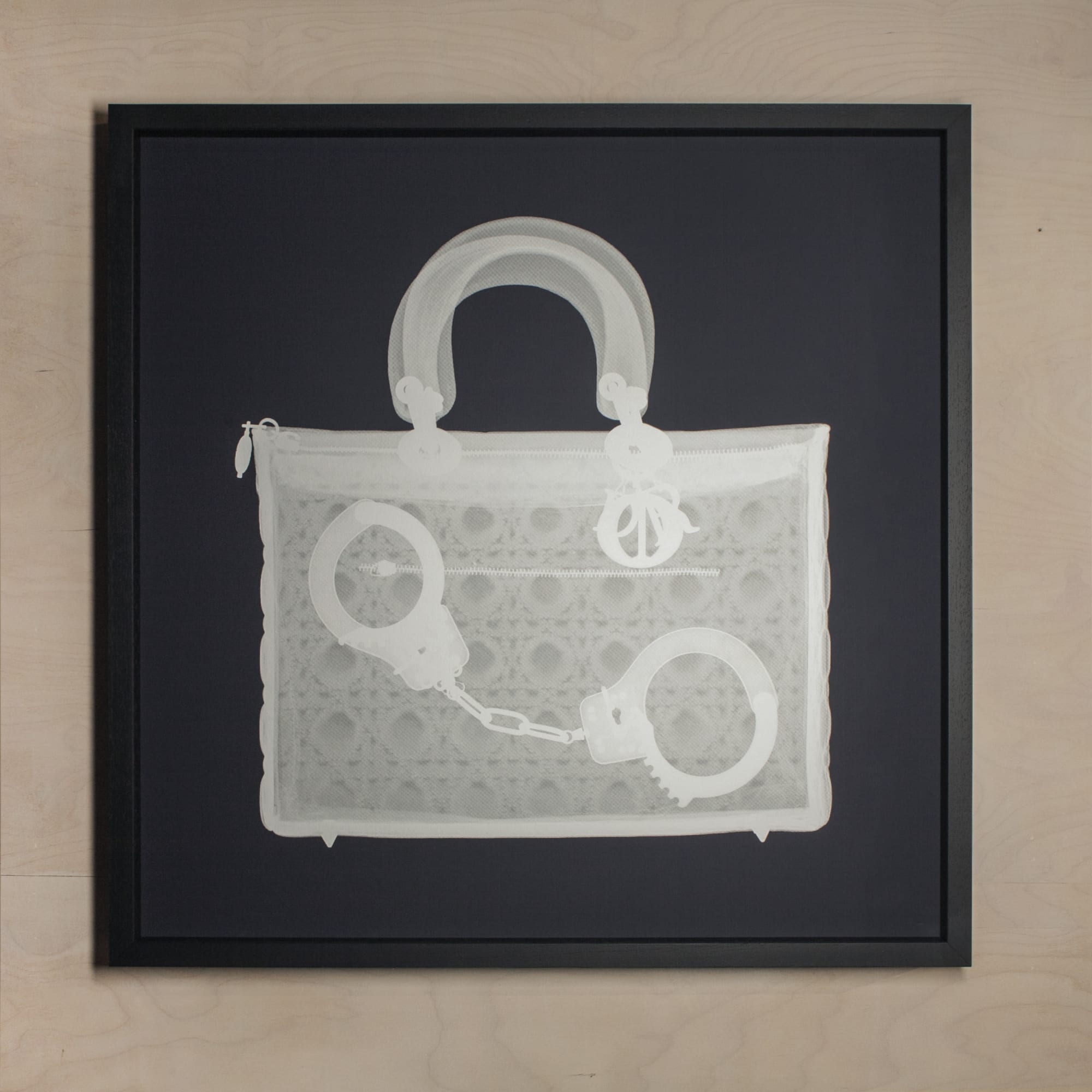 Handcuff Handbag Silver Silkscreen, 2025 30 x 30 in., Ed. 75