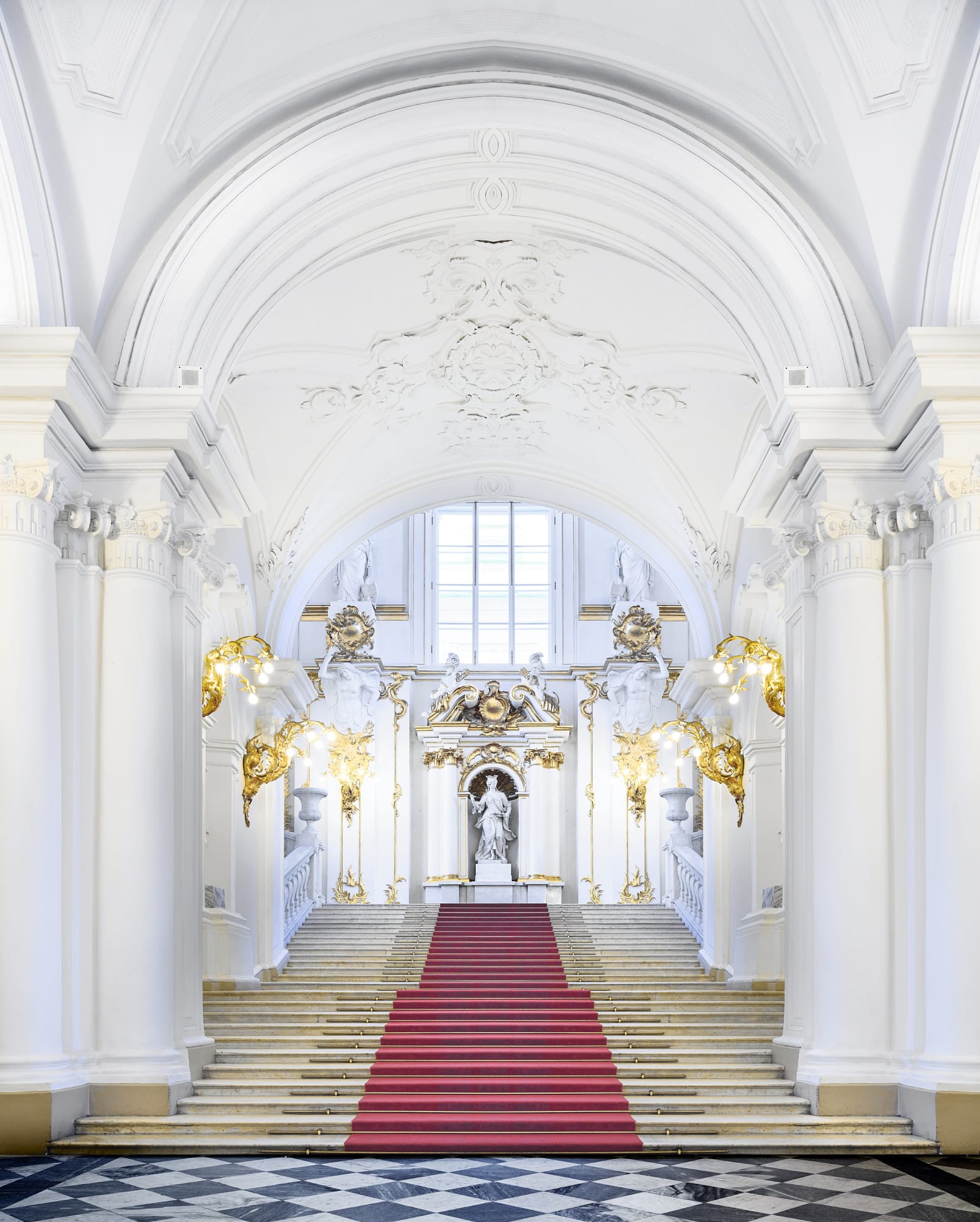 Jordan Stairs 2, State Hermitage, St. Petersburg, Russia, 2015 26 x 21 in., Ed. 7 & 2AP 40 x 32 in., Ed. 7 & 2AP 55 x 44 in., Ed. 10 & 2AP 73 1/2 x 59 in., Ed. 5 & 2AP