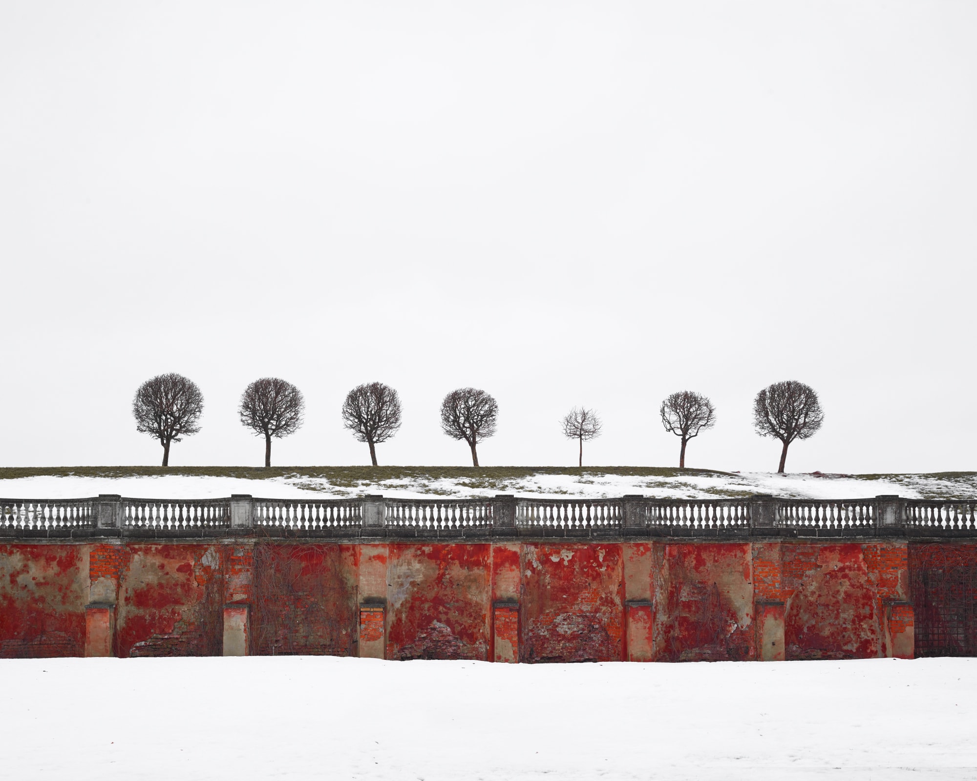 Red Wall, Peterhof, Russia, 2015 21 x 26 in., Ed. 7 & 2AP 32 x 40 in., Ed. 7 & 2AP 44 x 55 in., Ed. 10 & 2AP 59 x 73 1/2 in., Ed. 5 & 2AP