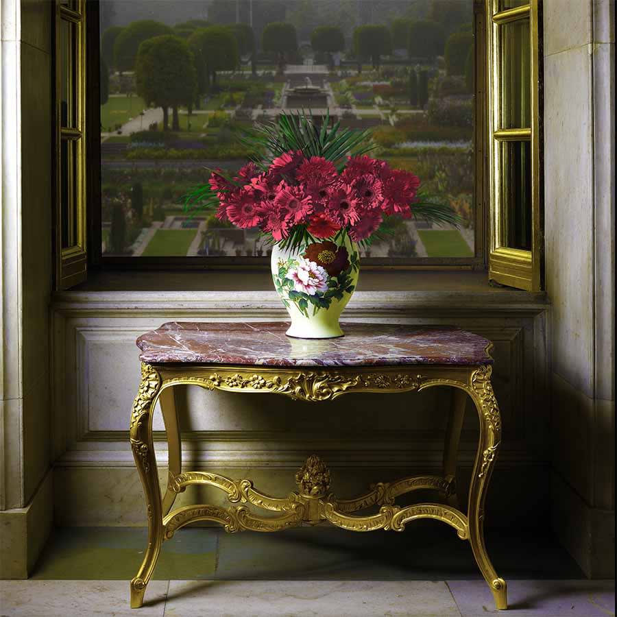 Rashtrapati Bhavan (Presidential Residence) Ballroom Window Overlooking a Mughal Garden, 2018 42 x 42 in., Ed. 10 & 2 AP 52 x 52 in., Ed. 10 & 2 AP 58 x 58 in., Ed. 10 & 2 AP