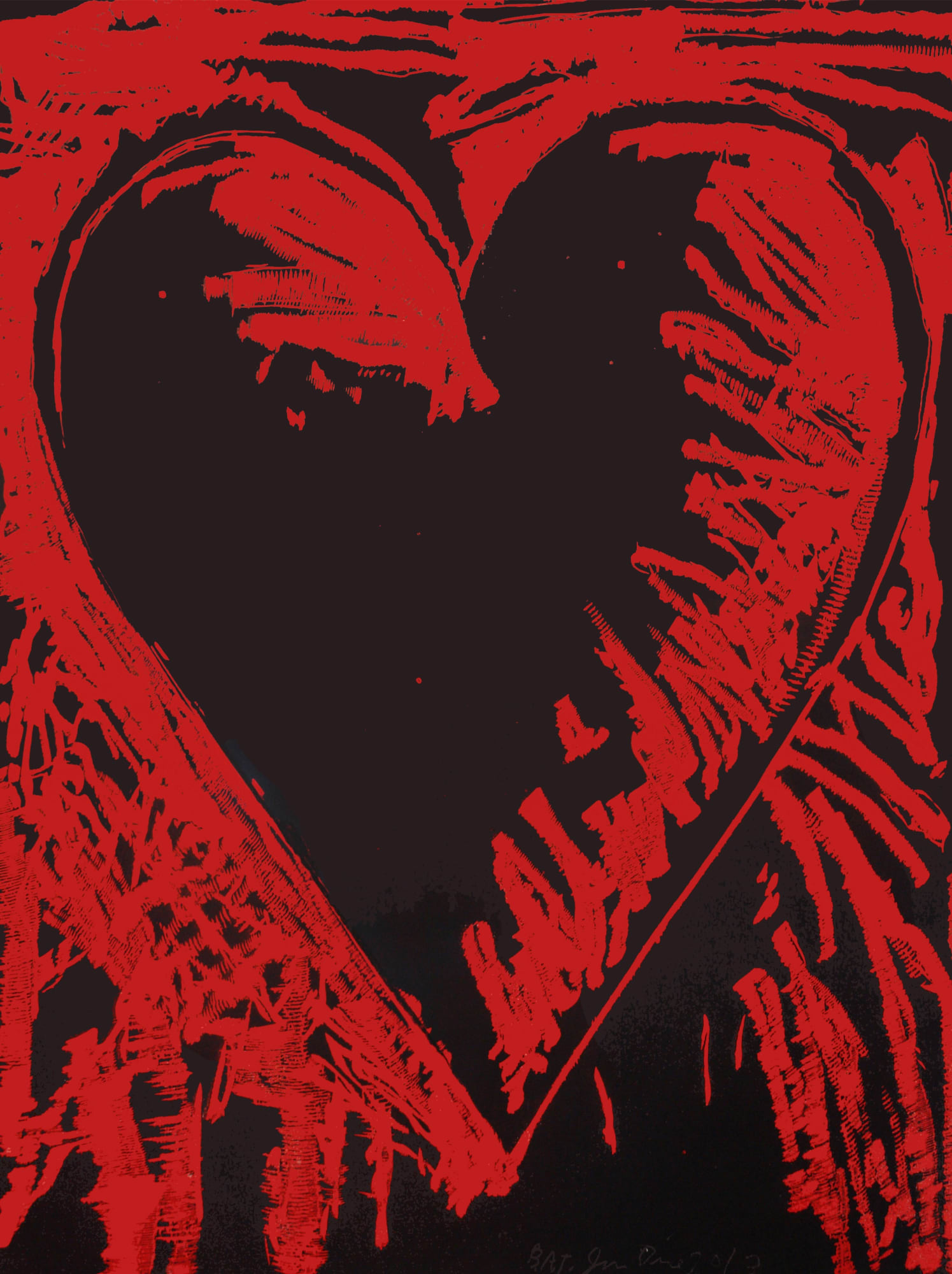 The Black and Red Heart, 2013 63 3/4 x 47 1/2 in., Ed. 30