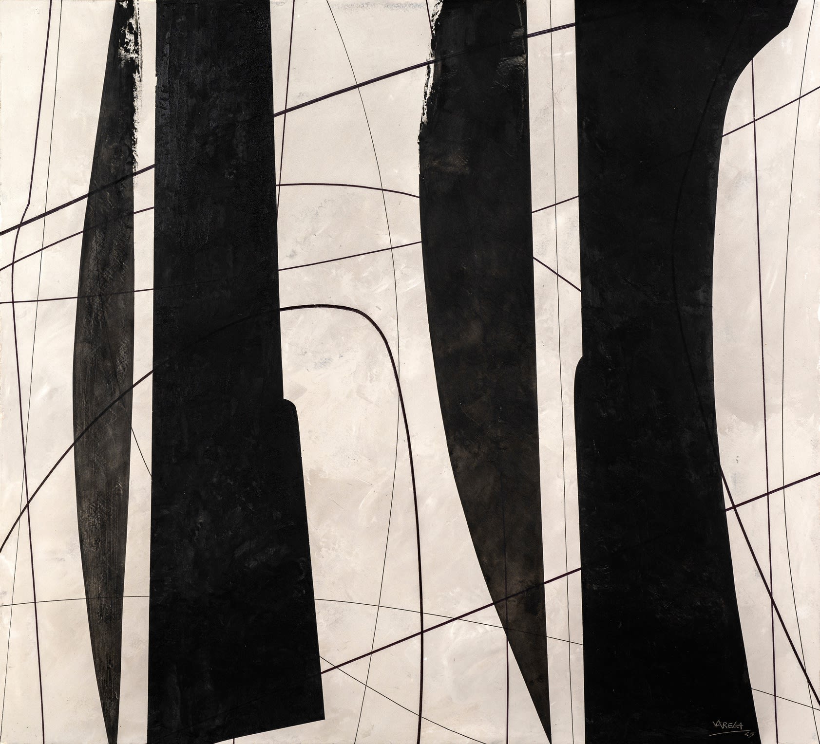 Fernando Varela, From the series "Straight & Curved", 2025, Oil on canvas, 49 x 54 in (124.5 x 137.2 cm)
