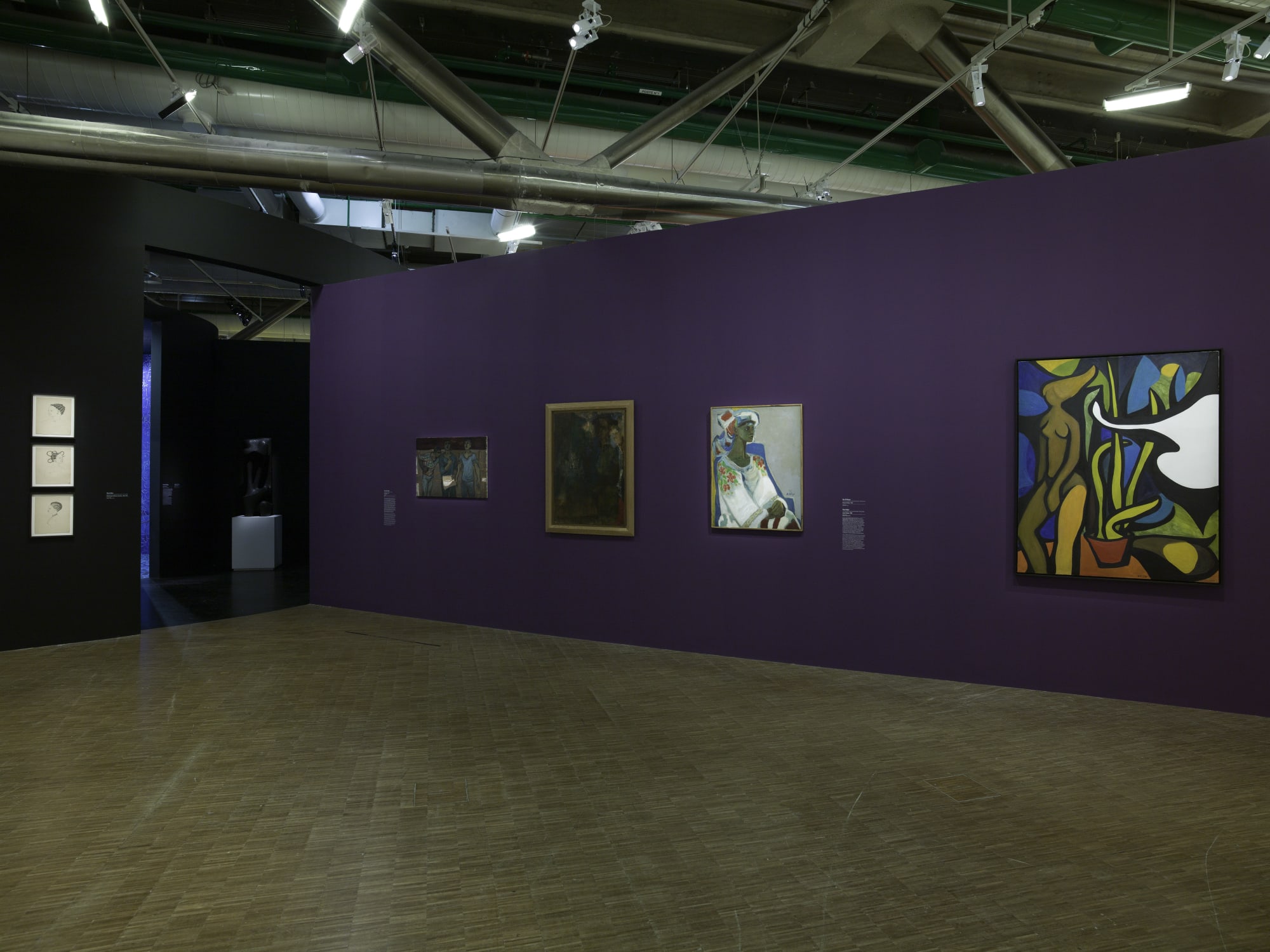 Exhibition view in Paris noir, Circulations artistiques et luttes anticoloniales, 1950-2000, Galerie 1, Centre Pompidou, Paris 19 mars – 30 juin 2025 Photo crédit : Centre Pompidou/Philippe Migeat