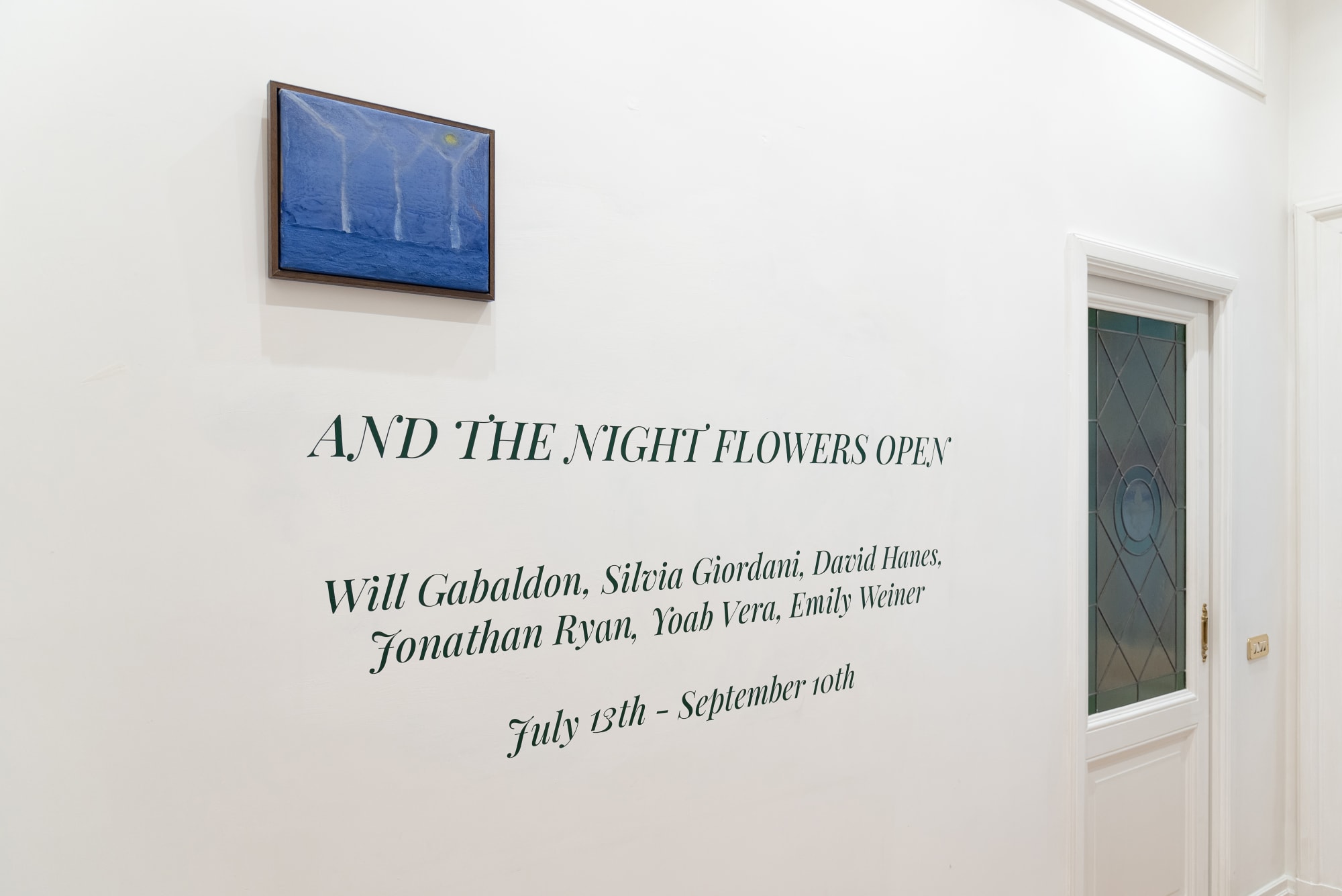 And the night flowers open by Will Gabaldon, Silvia Giordani, David Hanes, Jonathan Ryan, Yoab Vera, Emily Weiner Installation view