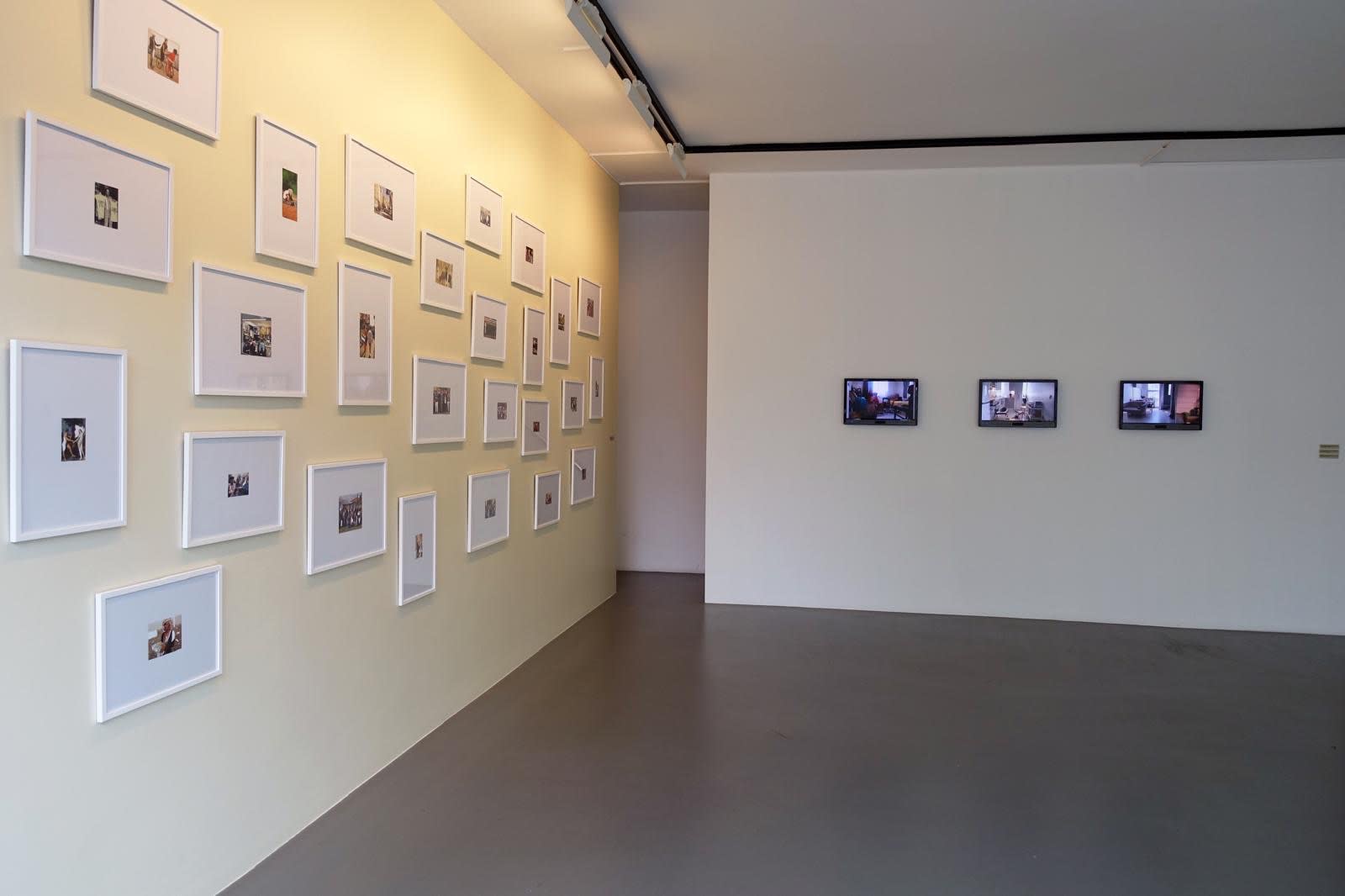 on the left Defne Parman, Pansuman Series, 2024 Gauze on newspaper and magazine paper, variable dimensions on the right Doğa Çal, video series: Kafam Başka Yerde, 2022 Video