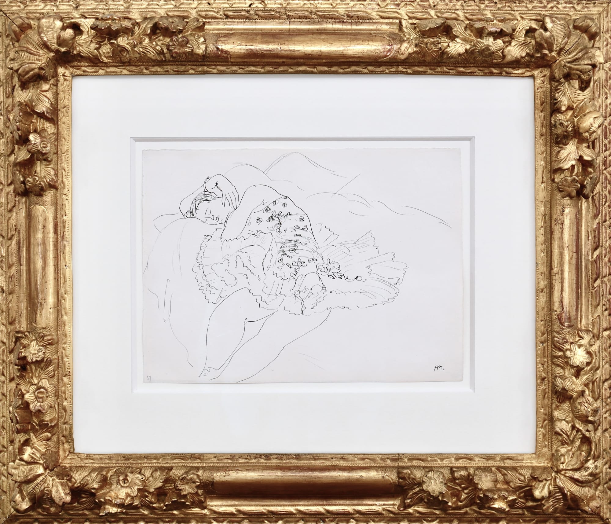 Henri MATISSE, Danseuse allongée , 1927 dessin / drawing www.presidence.fr