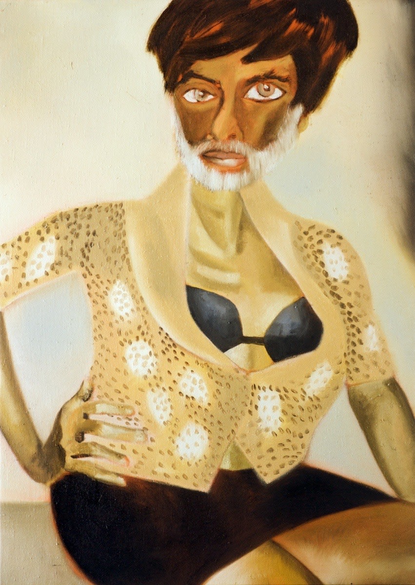 Francesco Clemente self portrait in drag, 2007 Oil on canvas 114 x 81 cm