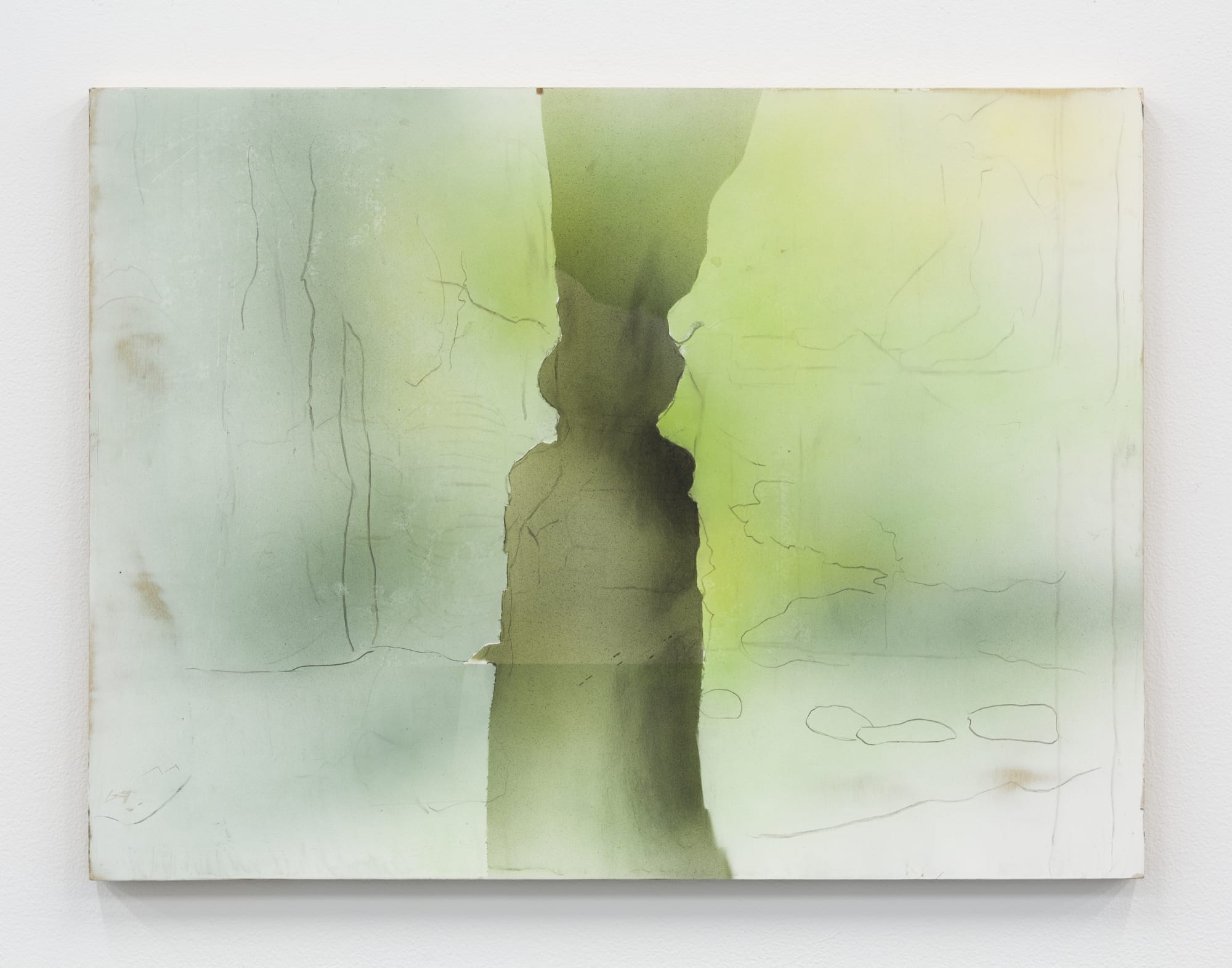 Beau Mendes Untitled, 2021 Charcoal, marble dust and acrylic on panel 45.7 x 61 cm