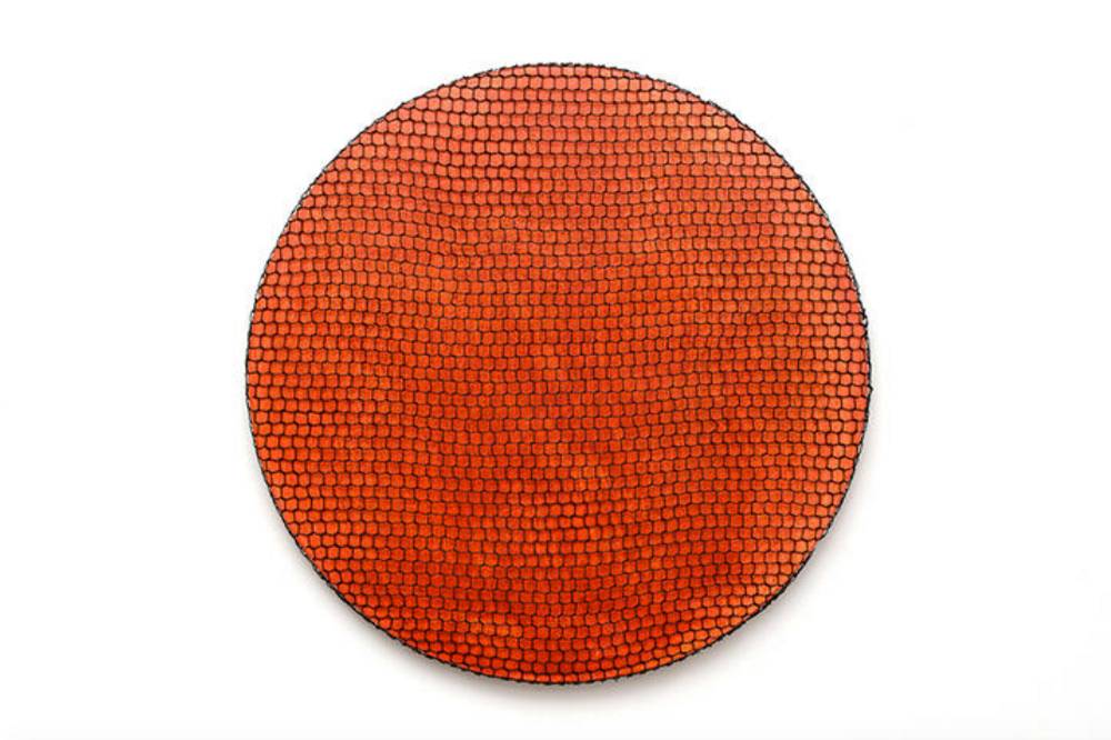 Roman Ondák Deserted Planet, 1993 Acrylic paint on plywood, iron wire 55 x 4 cm