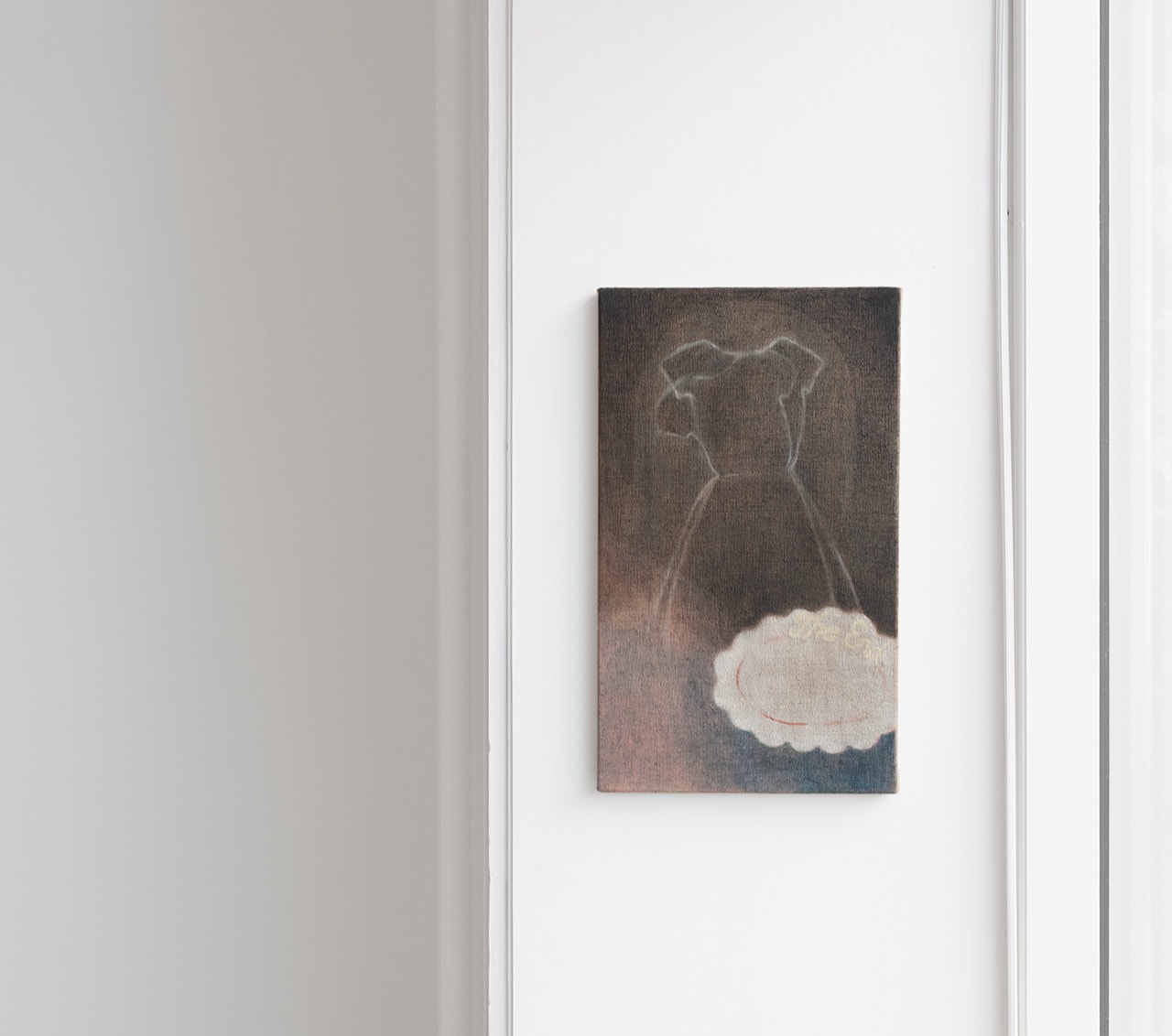 Installation photograph of Liva Jo Juul Streich’s Traces exhibition (2025) at Alice Folker Gallery, highlighting the visual relationship between the artworks on display.