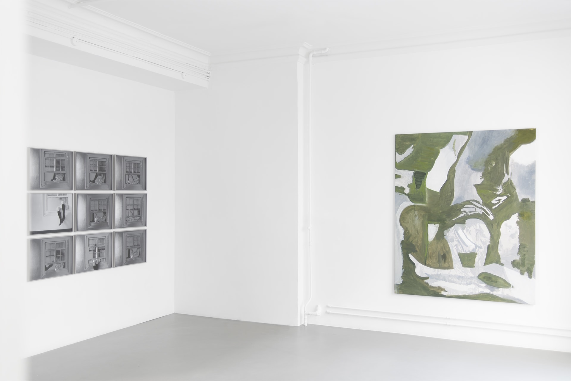 Installation view of Augusta Atla’s 2025 Wings of Desire exhibition at Alice Folker Gallery, showing multiple artworks displayed on gallery walls.