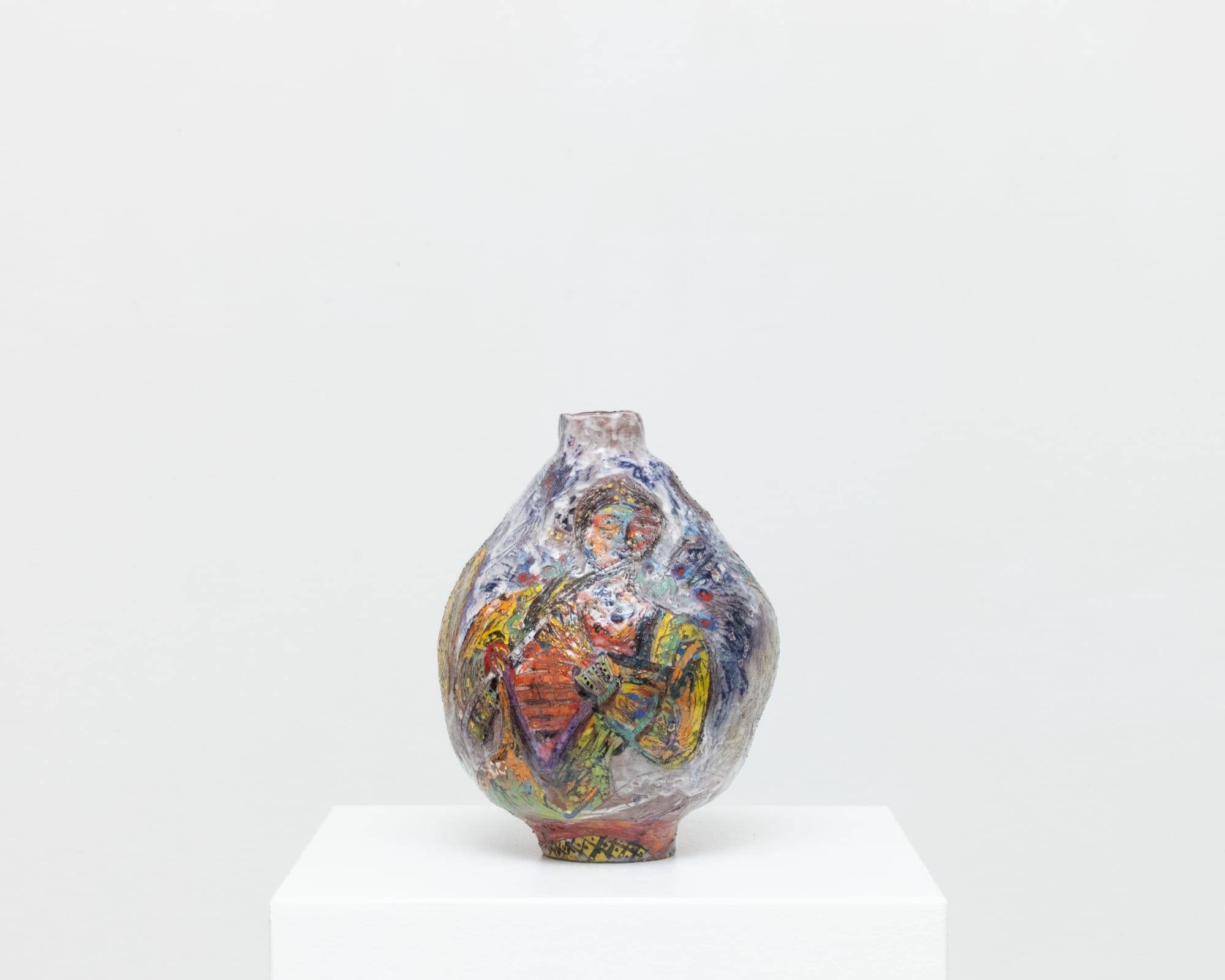 “Anatomy Of The Body” (2025), glazed earthenware sculpture by Karim Boumjimar, in Mouths, Vessels, Portals at Alice Folker Gallery.