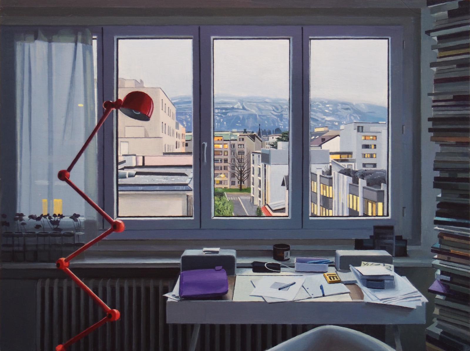 Adrien Belgrand Soir d'hiver, 2024 Acrylique sur bois 30 x 40 cm (ABE 025)