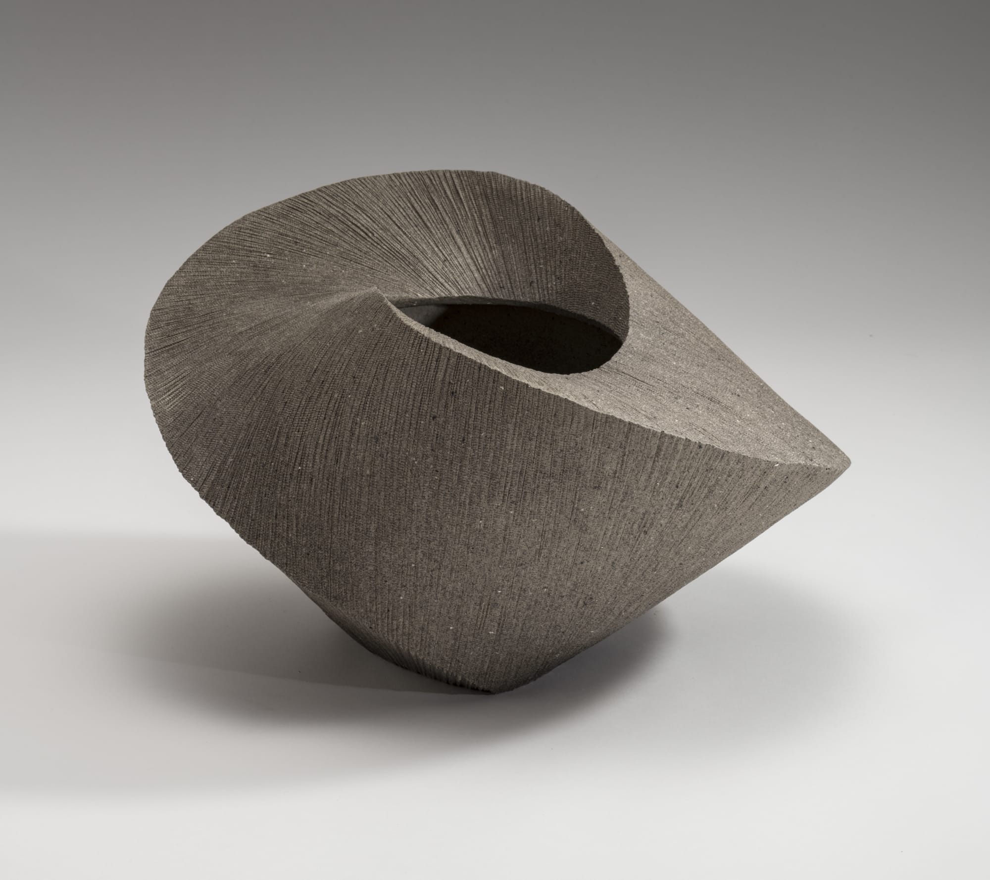 Hoshino Kayoko (b. 1949) Cut Out - Circle 17-3 2017 Stoneware with ash glaze 11 1/4 x 18 1/2 x 16 1/2 inches Inv# 10635 SOLD