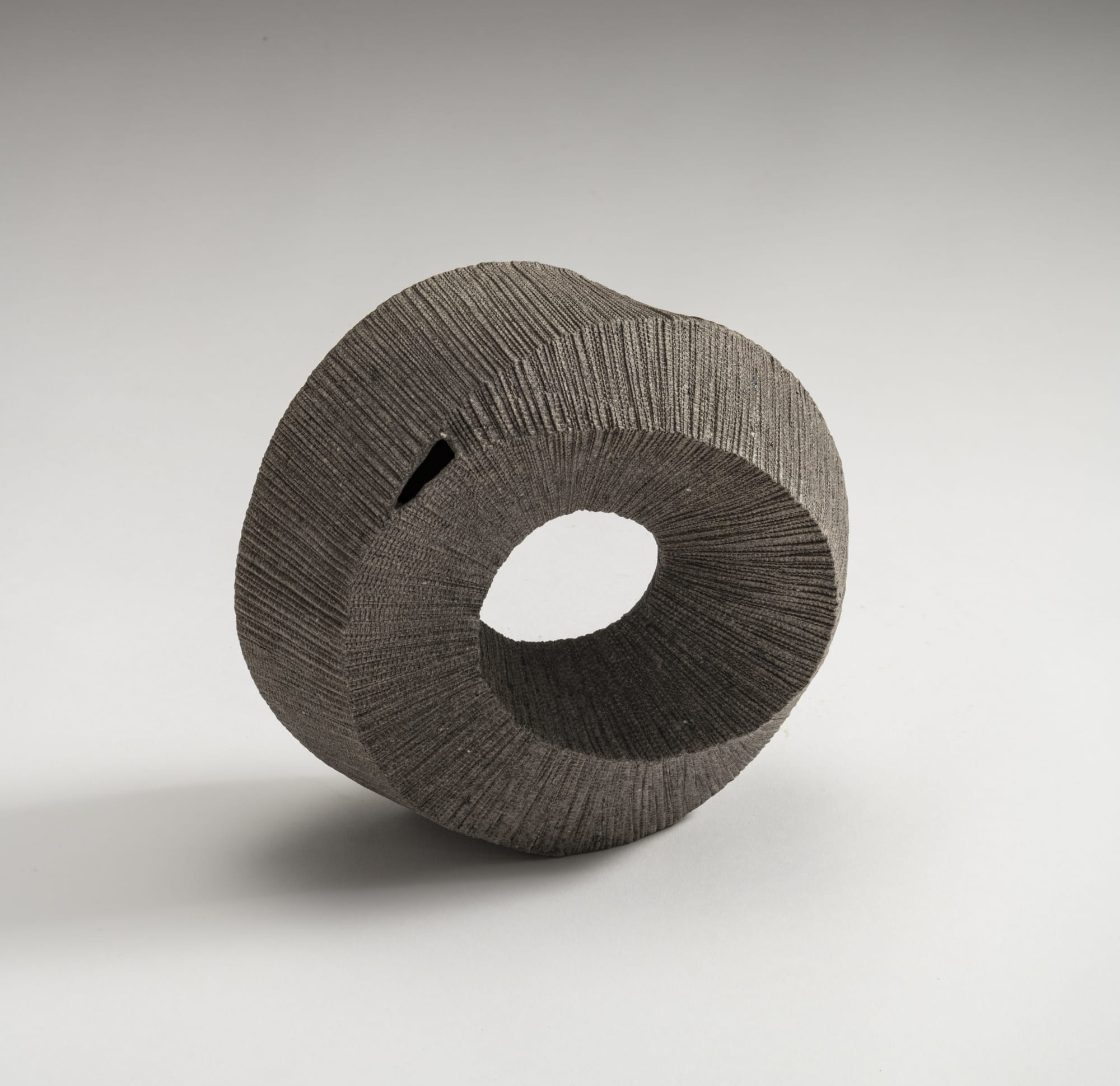 Hoshino Kayoko (b. 1949) Cut Out - Ring for Flowers 17- 20 2017 Stoneware with ash glaze 7 3/4 x 8 1/4 x 3 1/2 inches Inv# 10646 SOLD