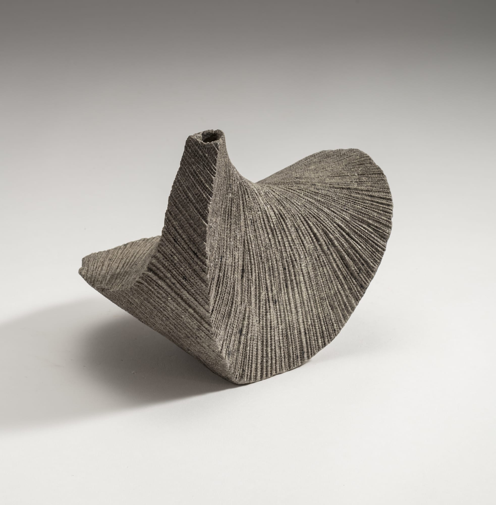 Hoshino Kayoko (b. 1949) Single Flower Vase 2017 Stoneware with ash glaze 6 3/4 x 7 3/4 x 8 3/4 inches Inv# 10649 SOLD