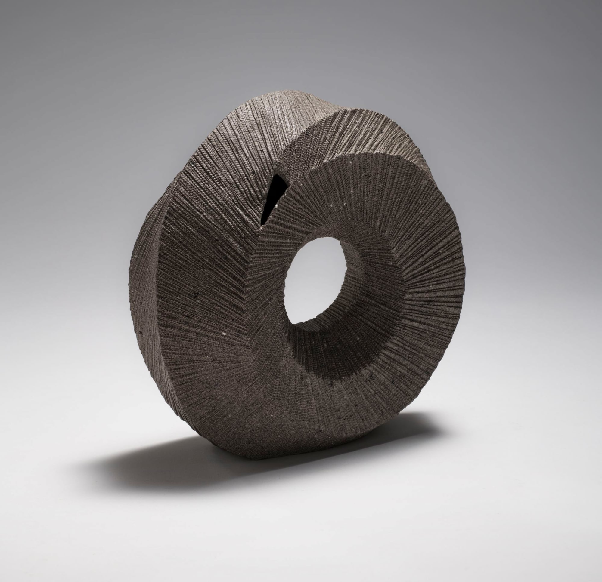Hoshino Kayoko (b. 1949) Cut Out Ring For Flowers 18-21 2018 Stoneware with ash glaze 9 x 9 3/4 x 4 inches Inv# 10672 SOLD
