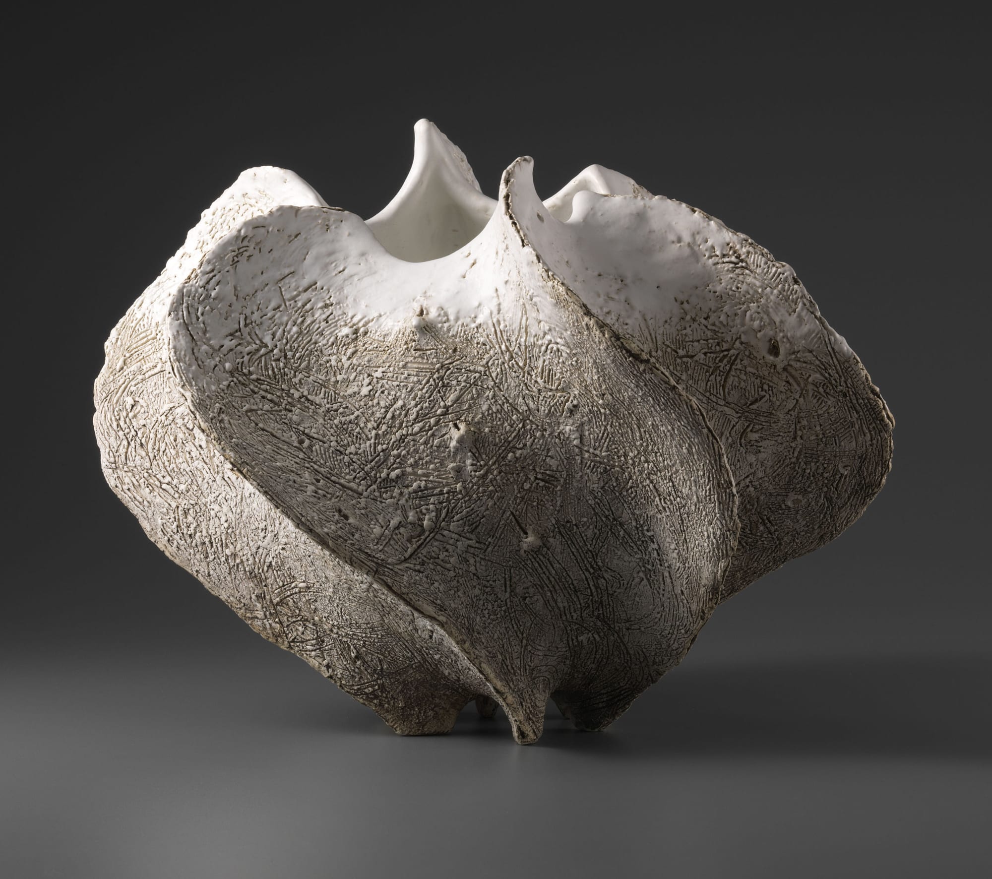 Koike Shōko (b. 1943) White Shell 2018 Glazed stoneware 13 7/8 x 14 x 12 1/2 inches Inv# 10808 SOLD