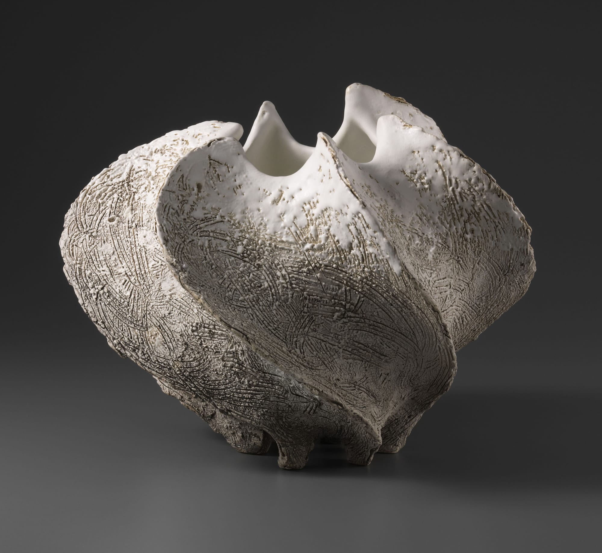 Koike Shōko (b. 1943) White Form 2018 Glazed stoneware 9 1/2 x 13 inches Inv# 10809 SOLD
