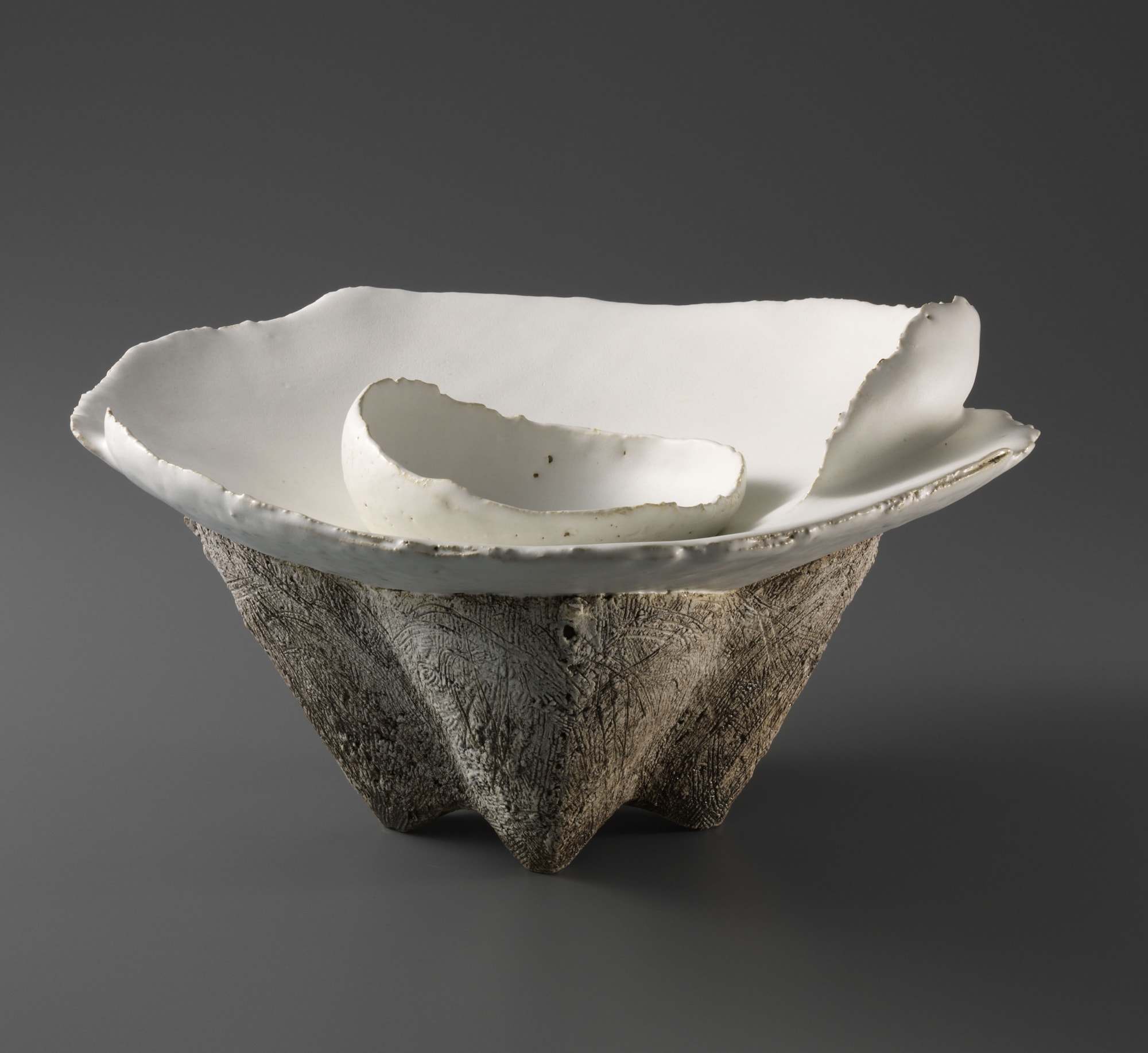 Koike Shōko (b. 1943) White Form 2012 Glazed stoneware 7 1/8 x 12 x 13 inches Inv# 10812 SOLD