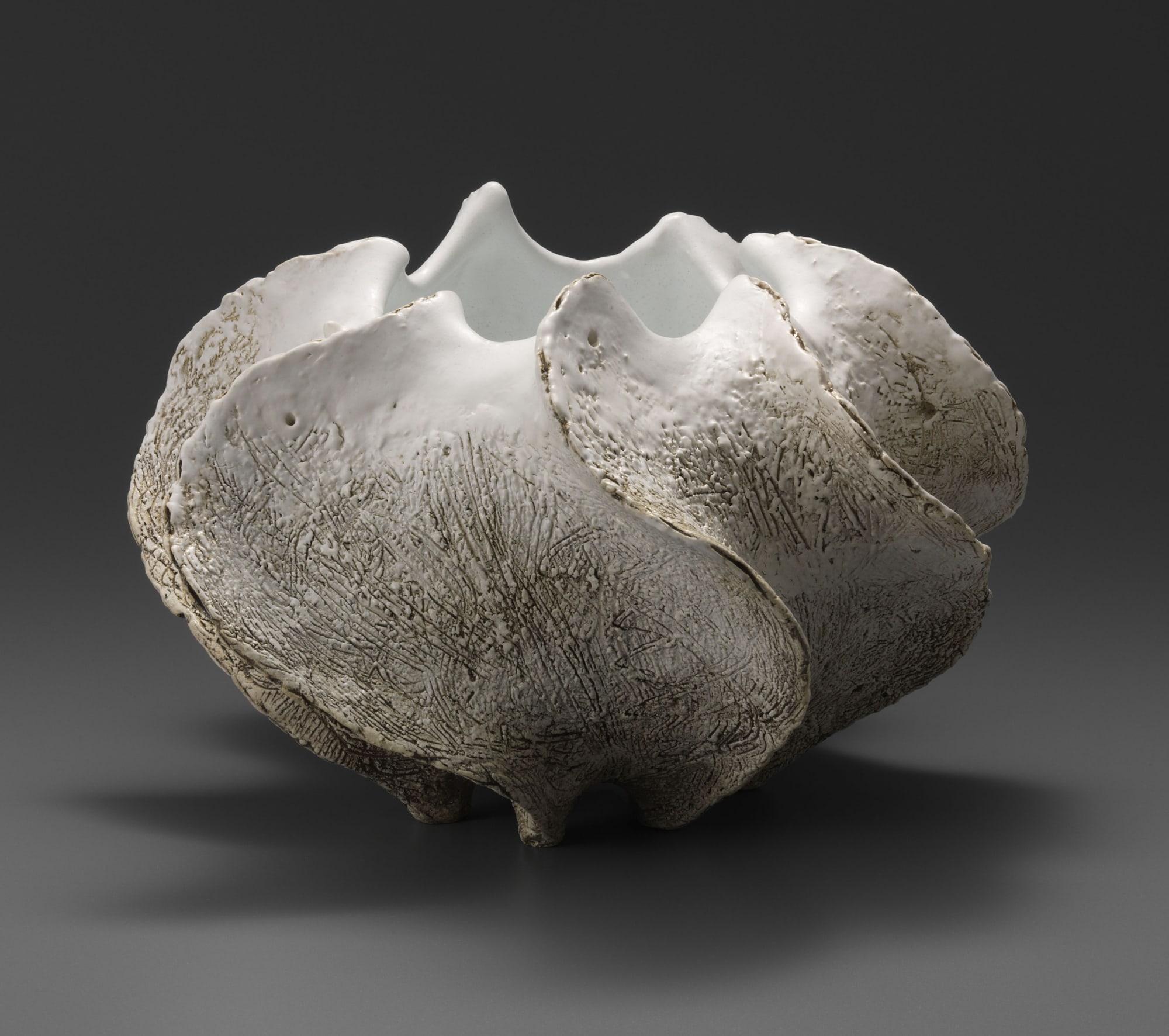 Koike Shōko (b. 1943) Shell Form 2016 Glazed stoneware 6 5/8 x 11 3/4 x 10 1/2 inches Inv# 10822 SOLD