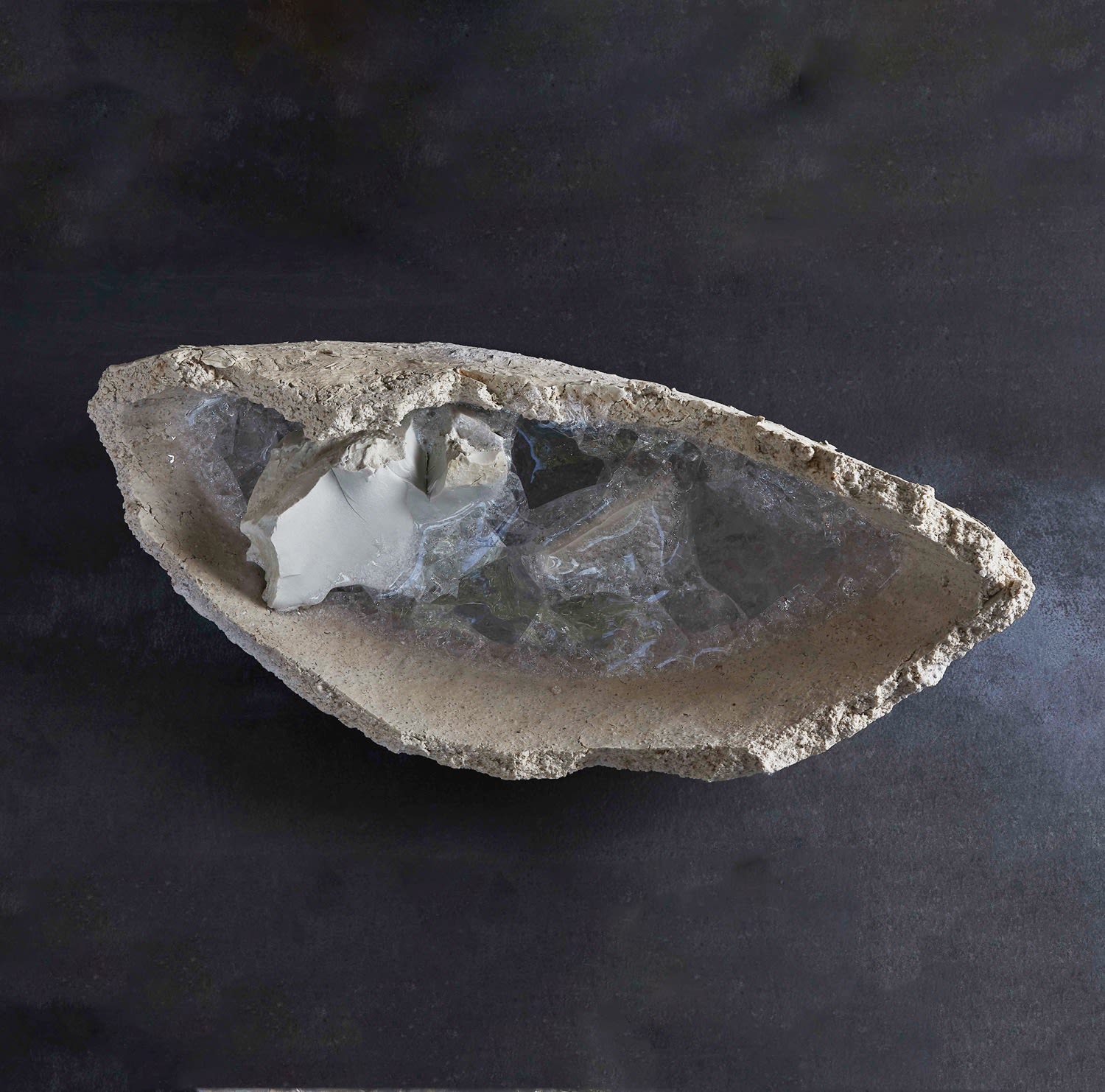 Ogawa Machiko (b. 1946) Crystals and Memories 2018 Porcelainous stoneware with glass glaze 9 1/2 x 23 1/2 x 10 1/4 inches Inv# 10858 SOLD