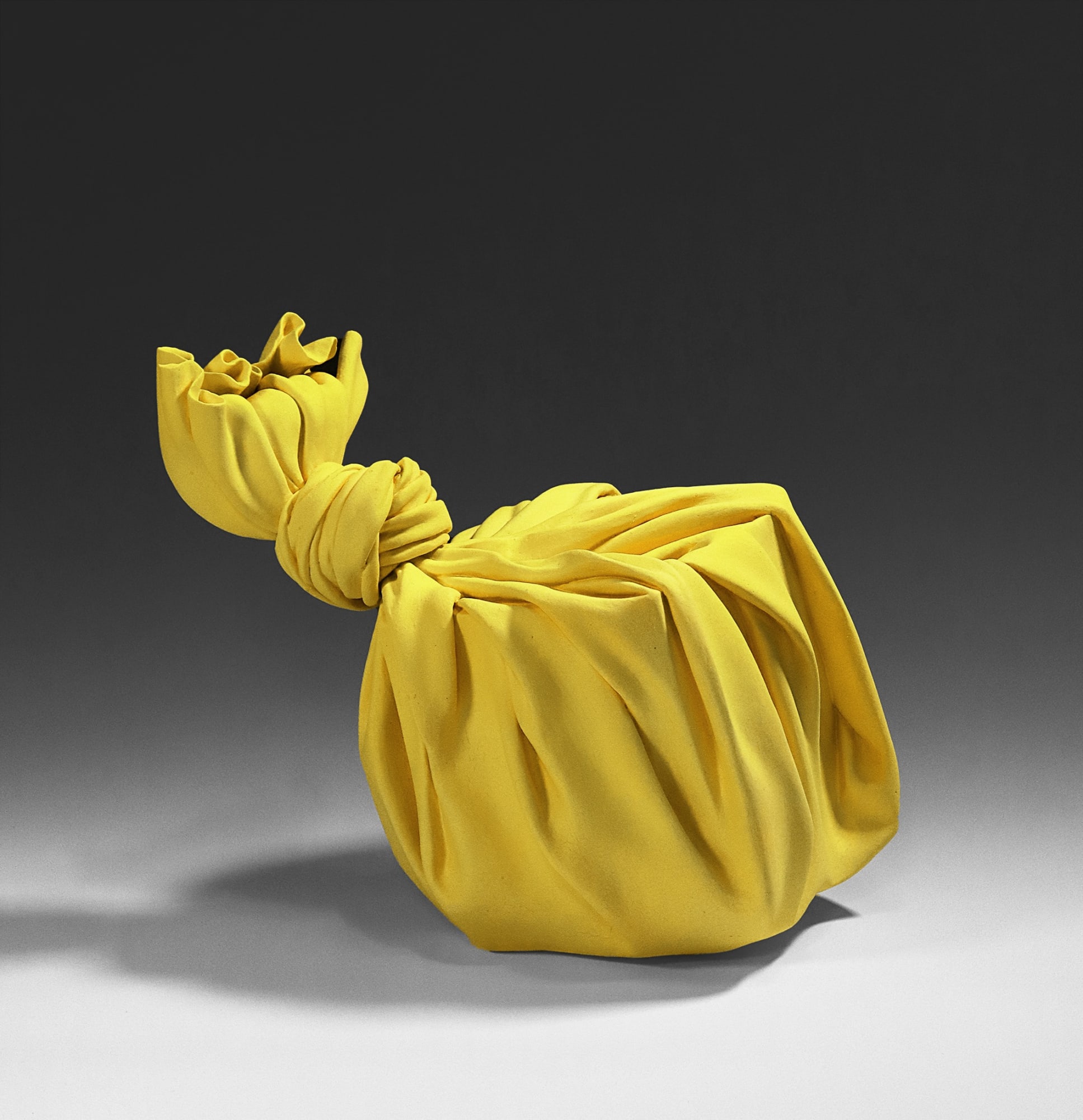 Tanaka Yū (b. 1989) Yellow sculpture in the shape of a furoshiki-wrapped square vessel 2019 Matte-glazed stoneware 13 3/4 x 14 5/8 x 11 3/4 in. Inv# 11239 $5,800