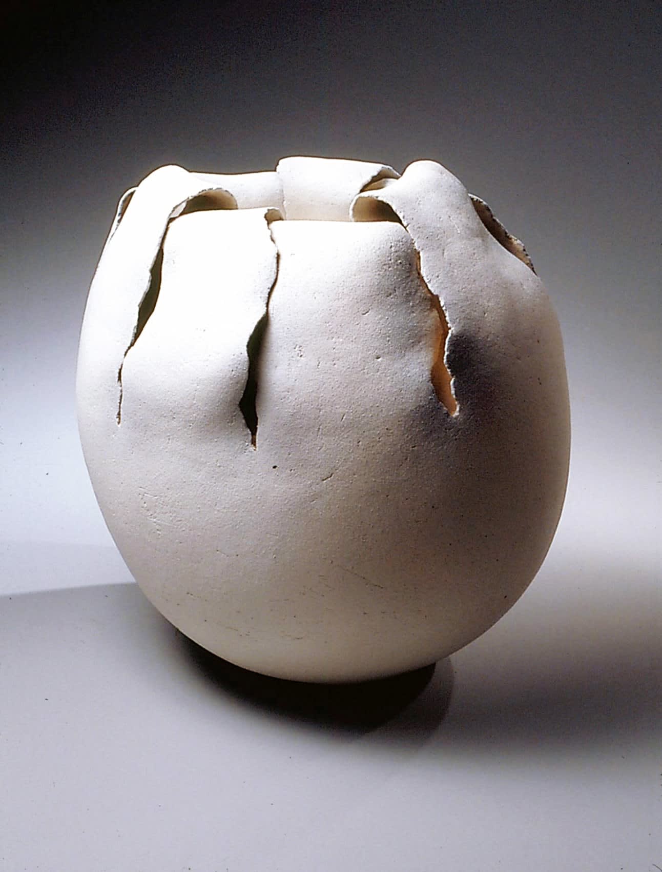 FUJINO SACHIKO Shiro no Keishô 04-I ; White Form - 04-I 2004 Stoneware 16 1/2 x 17 1/2 x 13 3/4 inches Inv# 5126