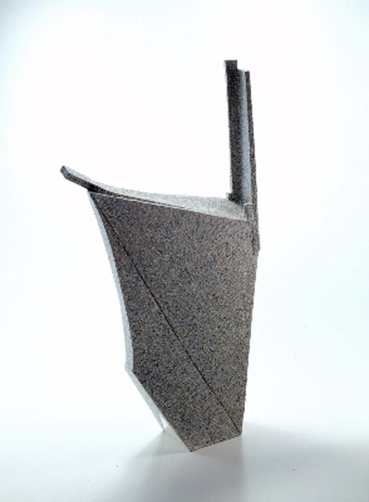 Large sculpture in the form of a bird with colored clay inlays (#7) 2007 Stoneware 29 x 20 1/8 x 5\" Inv#5435