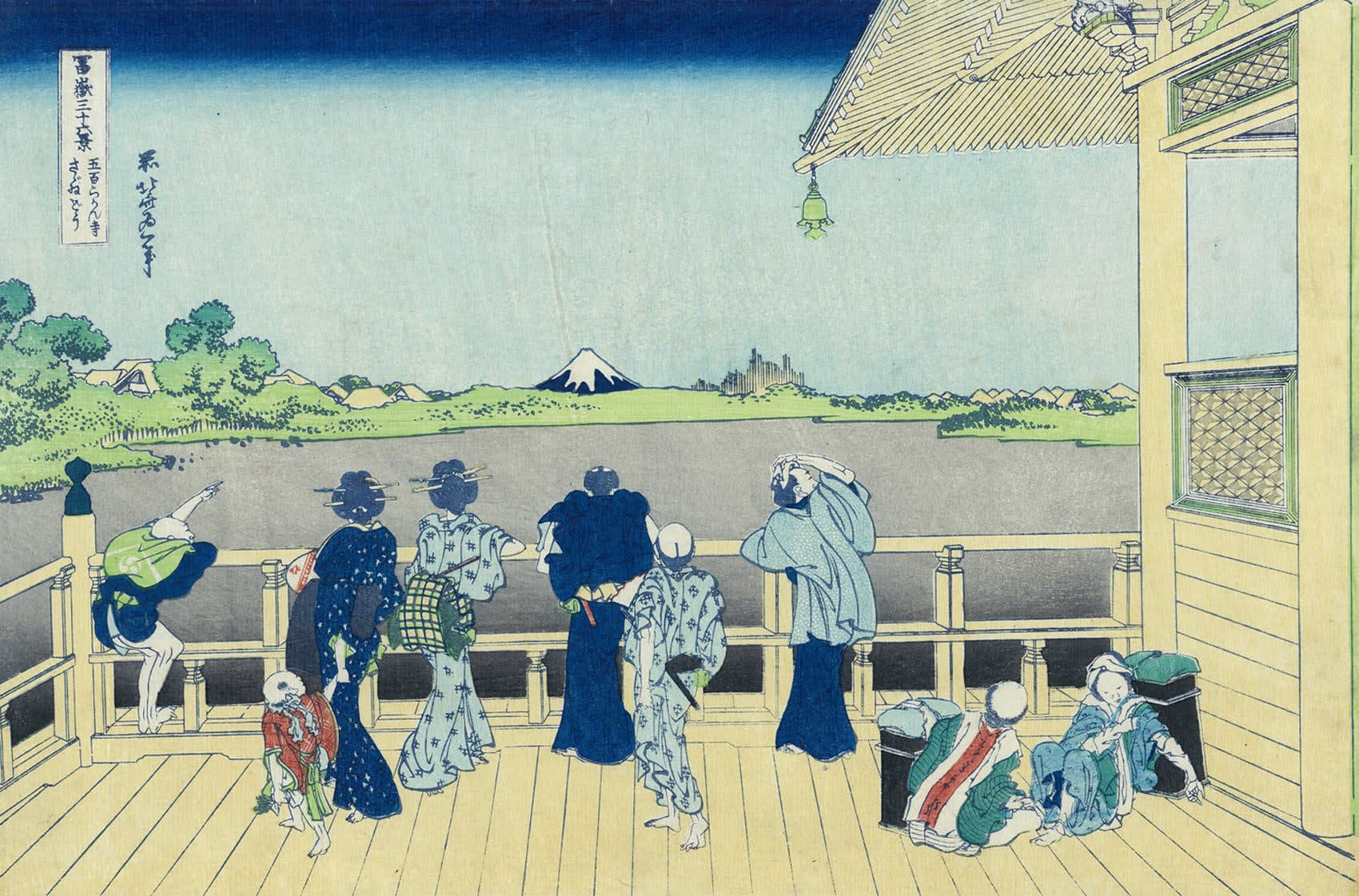 KATSUSHIKA HOKUSAI Turban-Shell Tower, Five-Hundred Rakan Temple; Gohyaku Rakanji Sazaidô ca. 1831 Ôban yoko-e Inv# 5513