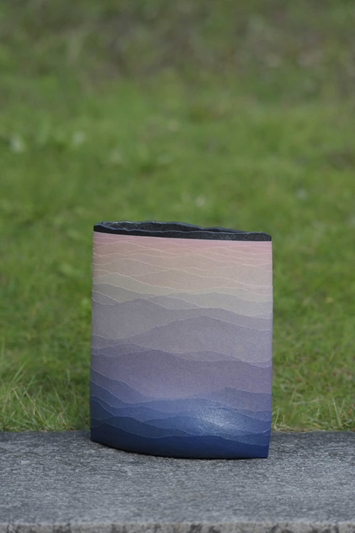 Gust of Wind 2008 Stoneware with colored-clay overlays 12 1/2 10 3/4 5 3/4\" Inv# 6005