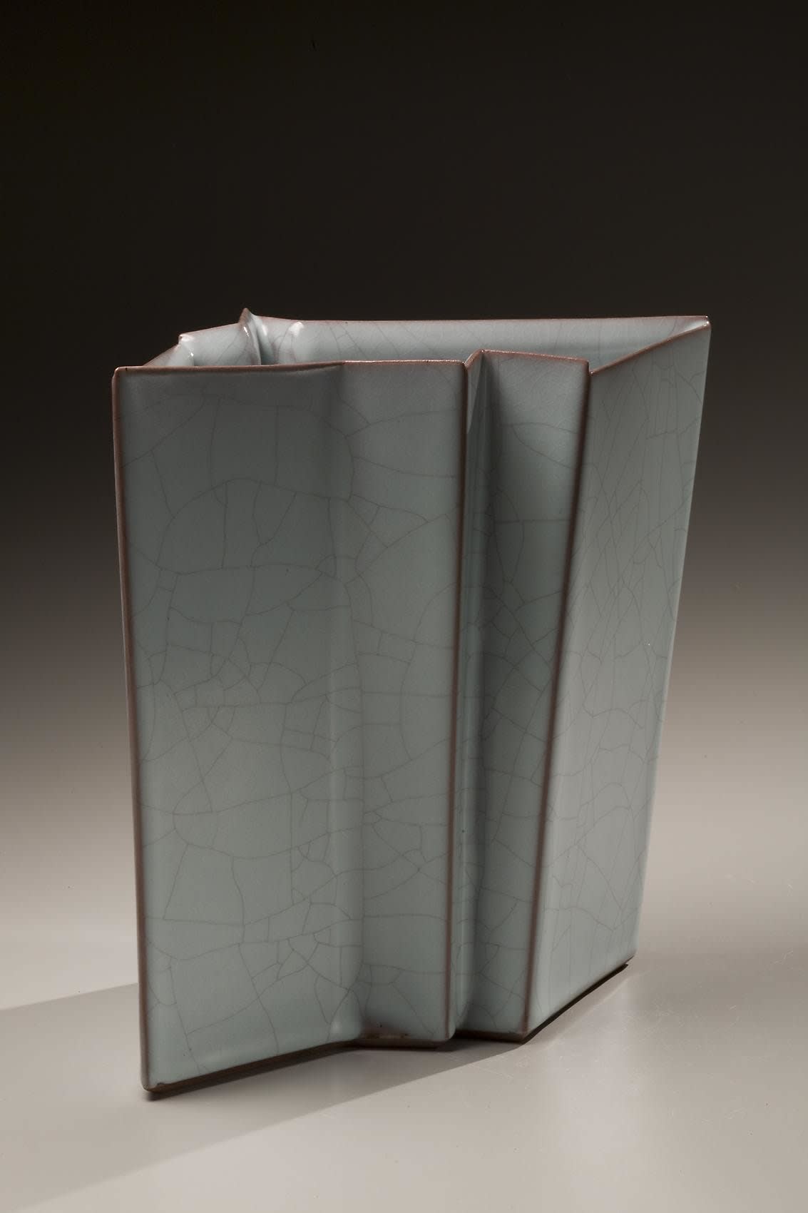 Takagaki Atsushi (b. 1946) Vessel with vertical folds, 2008 Glazed stoneware 11 x 7 1/2 x 13 inches Inv# 5902