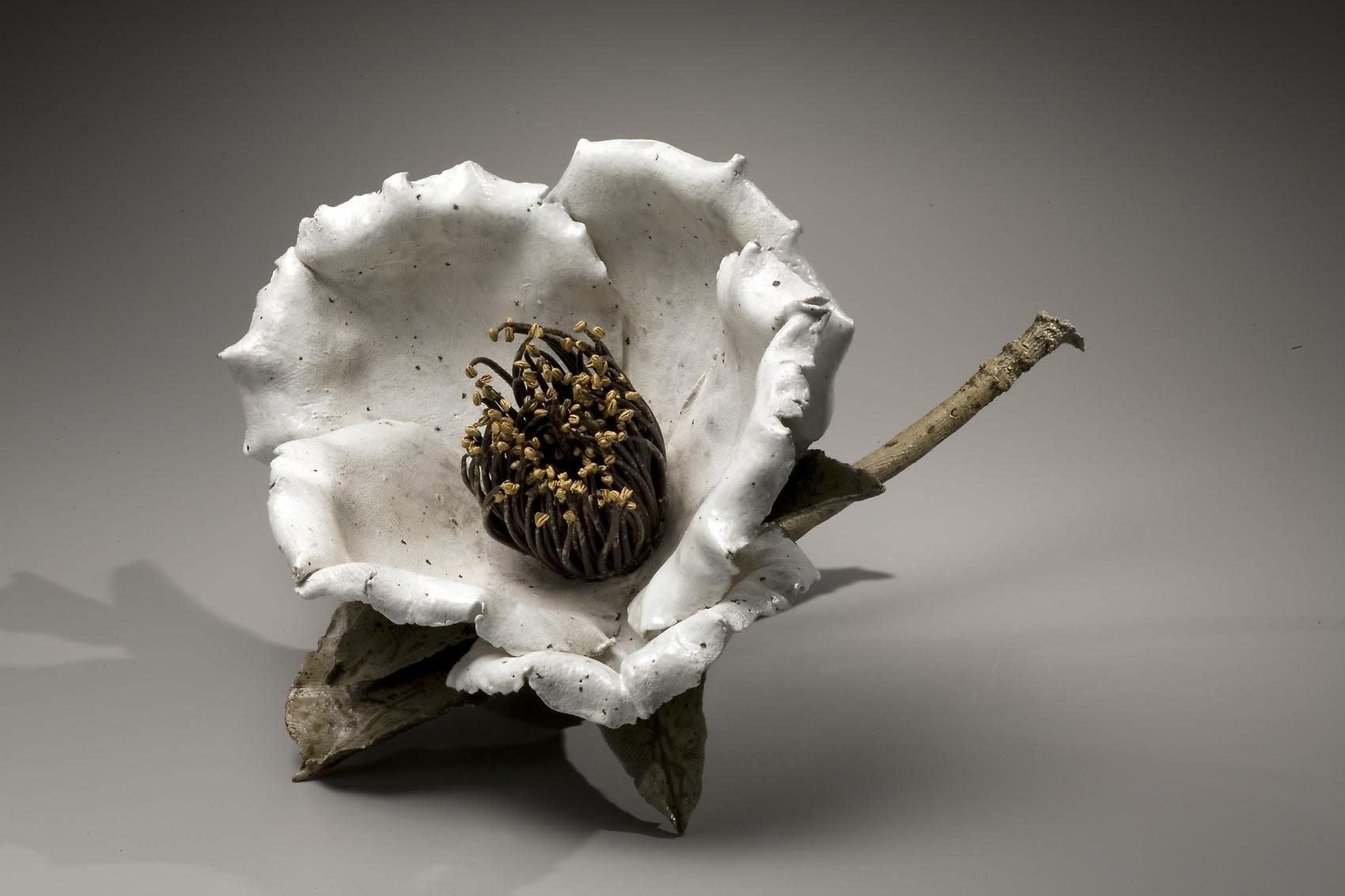 Sugiura Yasuyoshi (b. 1949) Sculpture of a Camellia, 2008 Stoneware 9 7/8 x 15 3/4 x 15 3/4 inches Inv# 5920
