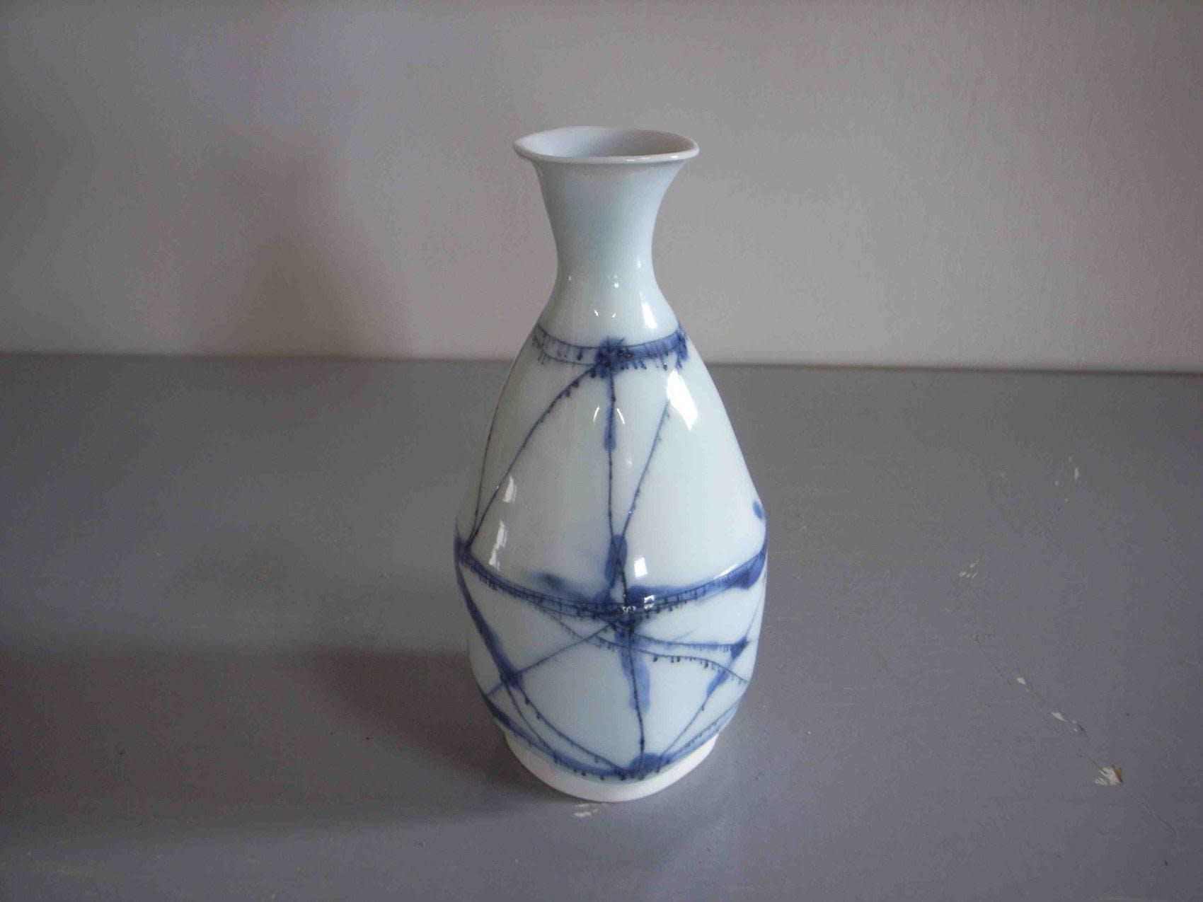 Tokkuri - Sake flask (Inv# 6263) Glazed Porcelain 7 1/4 x 3 1/2 inches