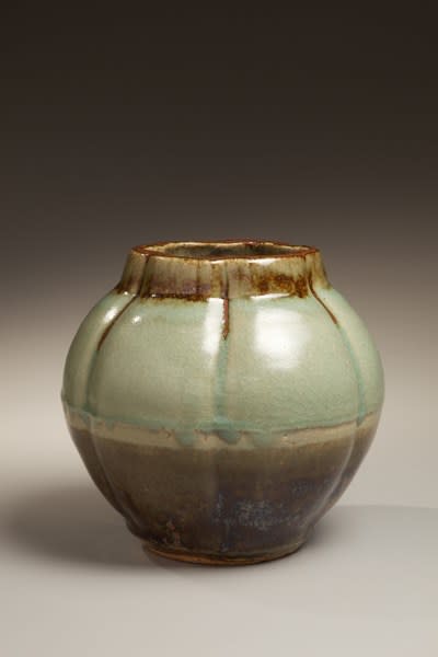 Kawai Kanjirô (1890-1960) Pale green crackleur and iron-oxide glazed lobed vase, ca. 1938 Stoneware 7 3/4 x 8 1/4 inches Inv# 6555 SOLD