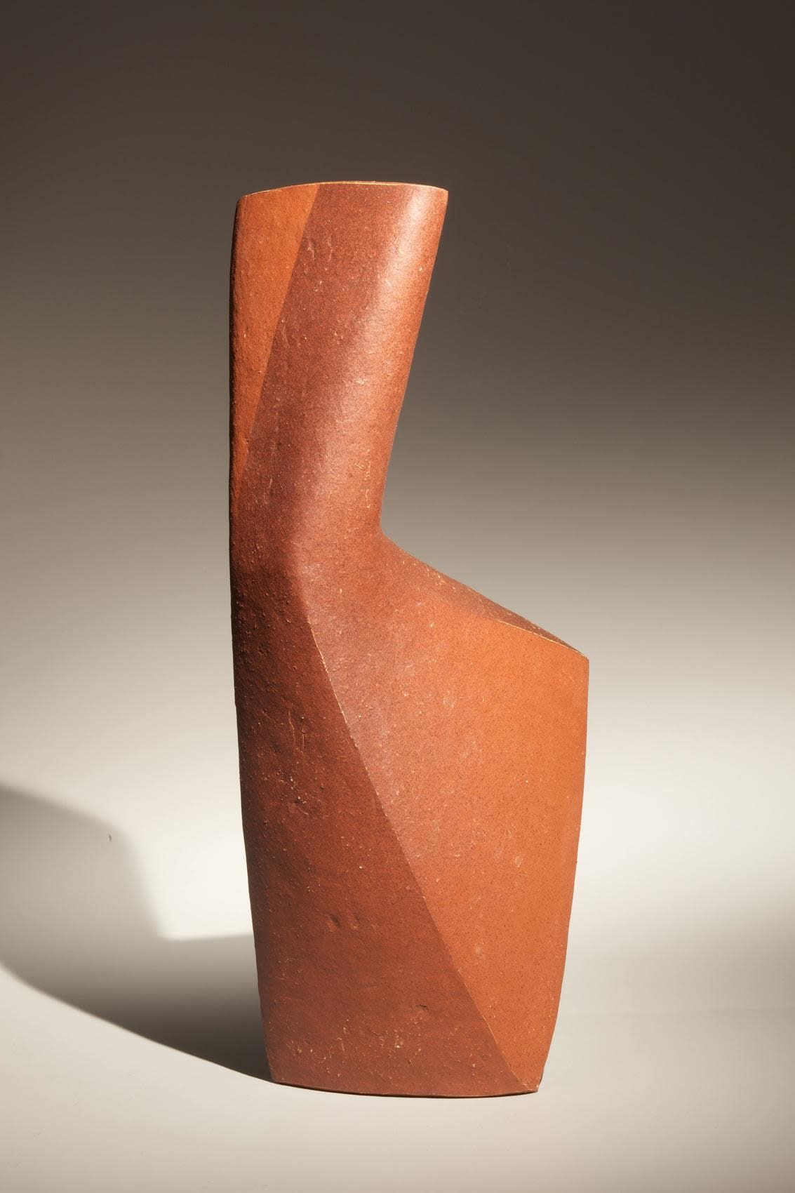 Suzuki Osamu (1926-2001) Sculpture entitled Flamboyant Bird, 1991 Stoneware with red slip and ash glazes 22 5/8 x 10 x 5 1/4 inches Inv# 39