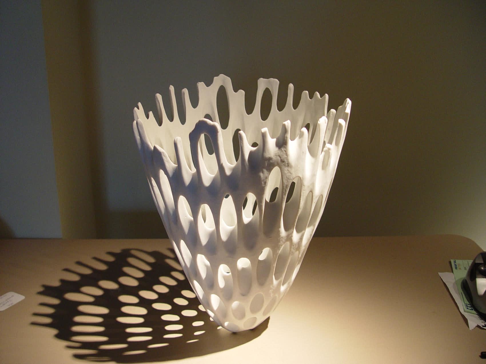 SAKURAI YASUKO (b. 1969) Vertical Flower #2, ca. 2011 Porcelain 15 1/2 x 12 1/4 inches Inv# 7590