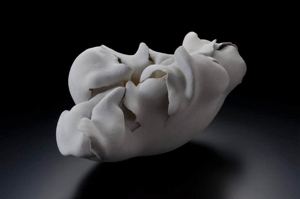 A Moment in White - D, ca. 2012 Stoneware with white matte glaze 12 5/8 x 27 1/2 x 15 inches Inv# 7727 SOLD