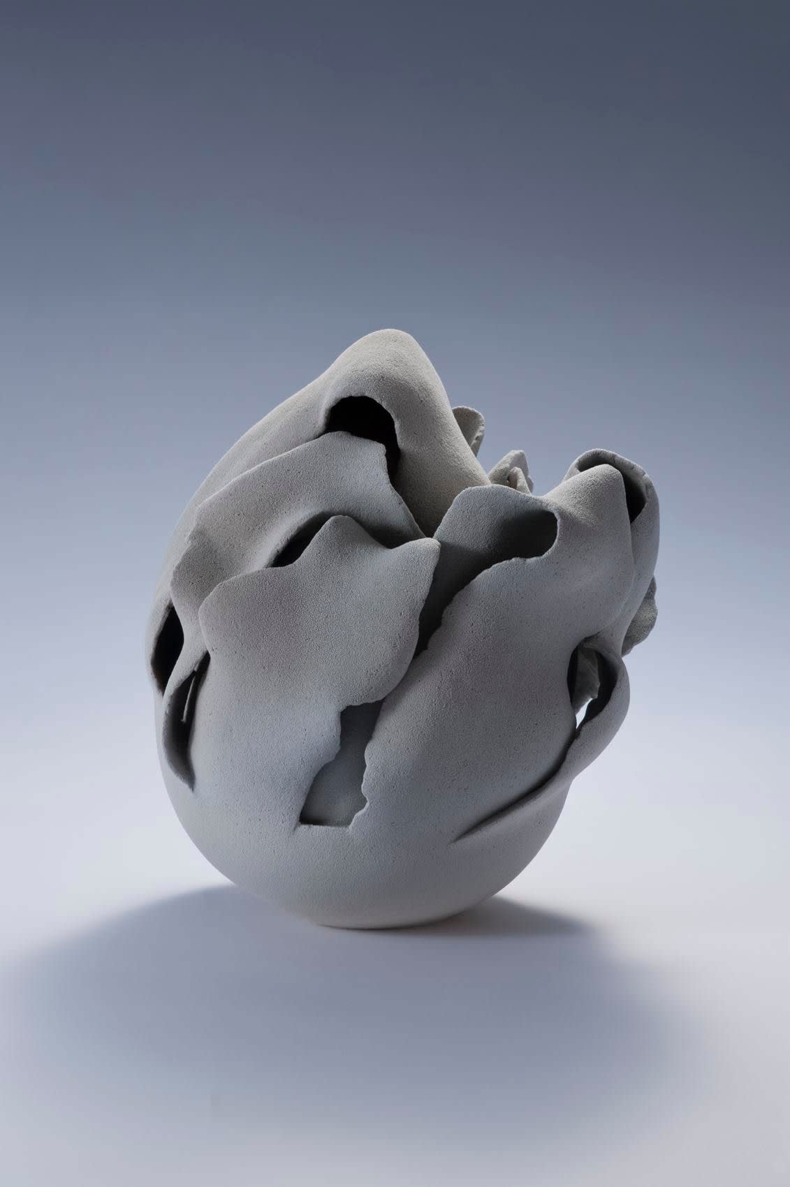 A Moment in White - I, ca. 2012 Stoneware with grayish-white matte glaze 13 3/8 x 11 7/8 x 12 1/4 inches Inv# 7733 SOLD