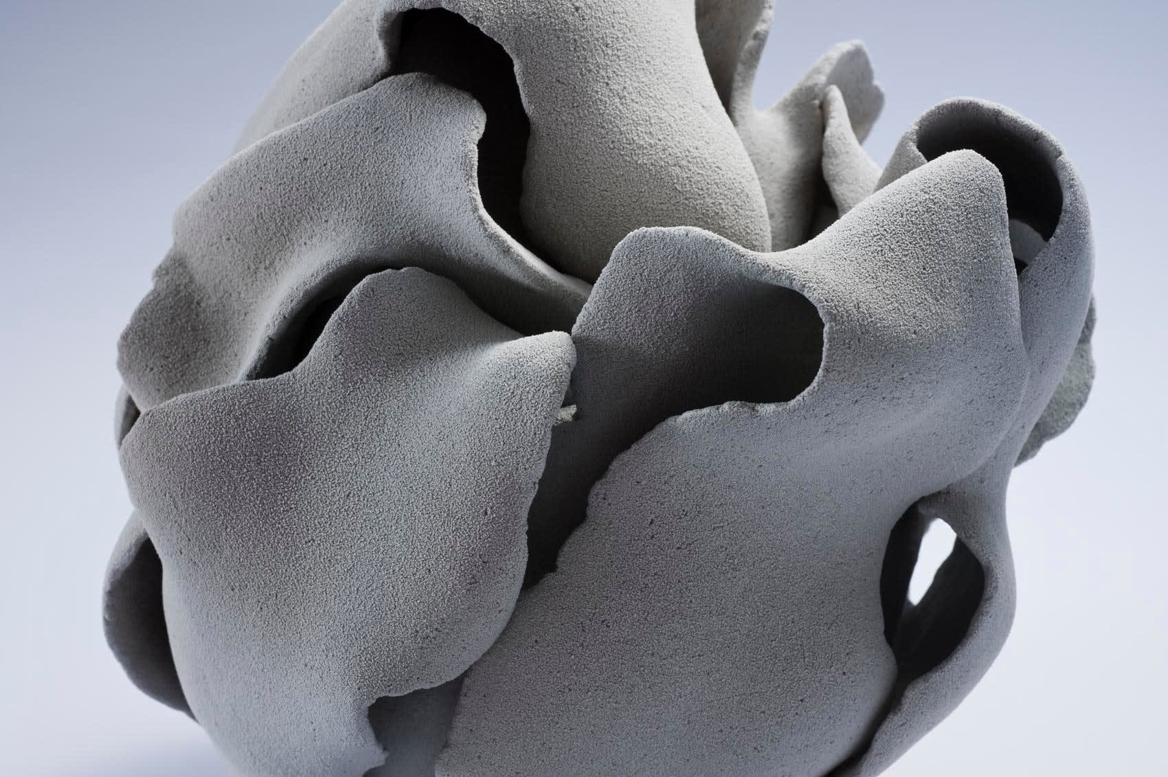 A Moment in White - I, ca. 2012 Stoneware with grayish-white matte glaze 13 3/8 x 11 7/8 x 12 1/4 inches Inv# 7733 SOLD