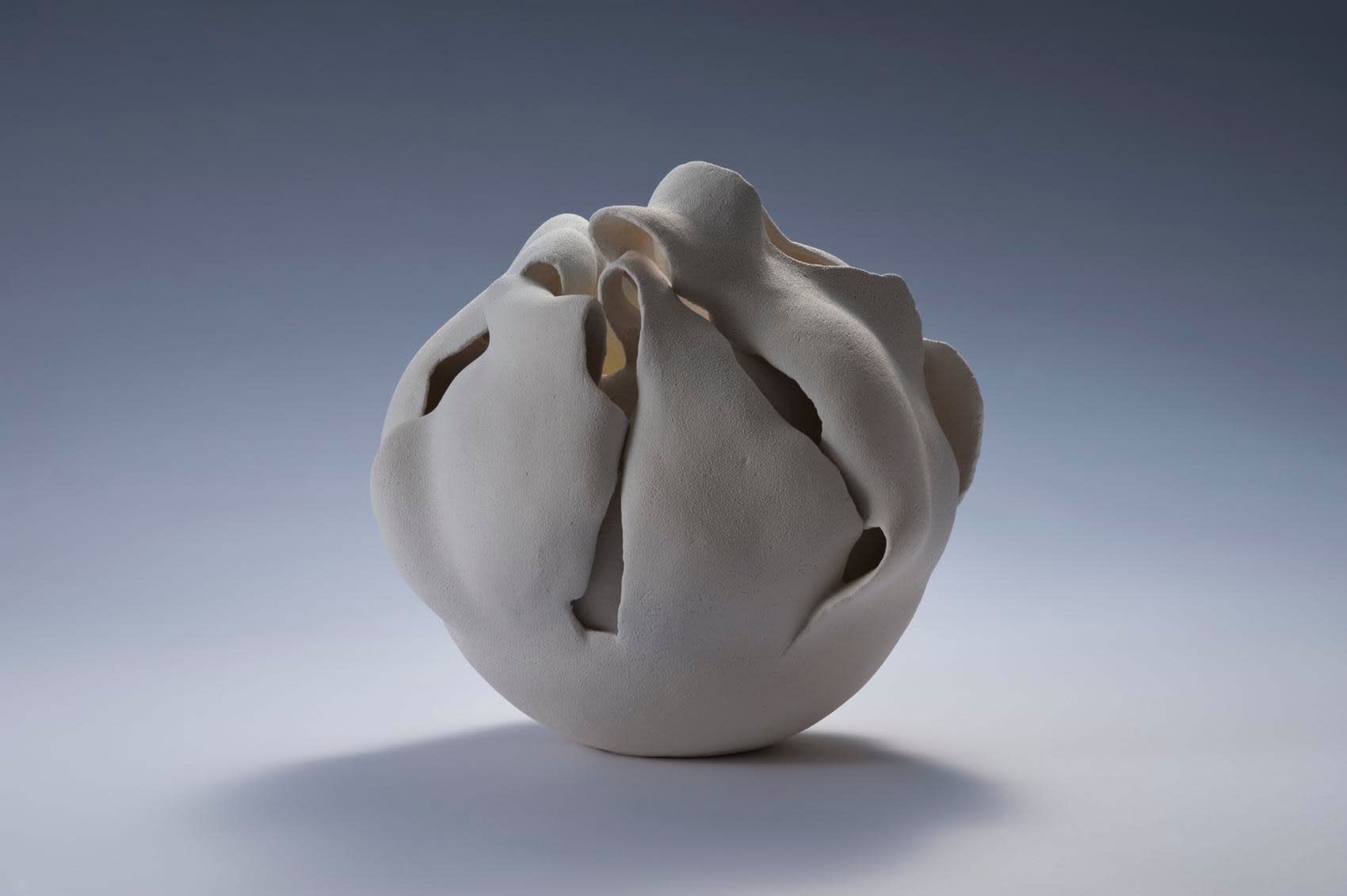 A Moment in White - J, ca. 2012 Stoneware with grayish-white matte glaze 13 x 13 x 11 7/8 inches Inv# 7734 SOLD