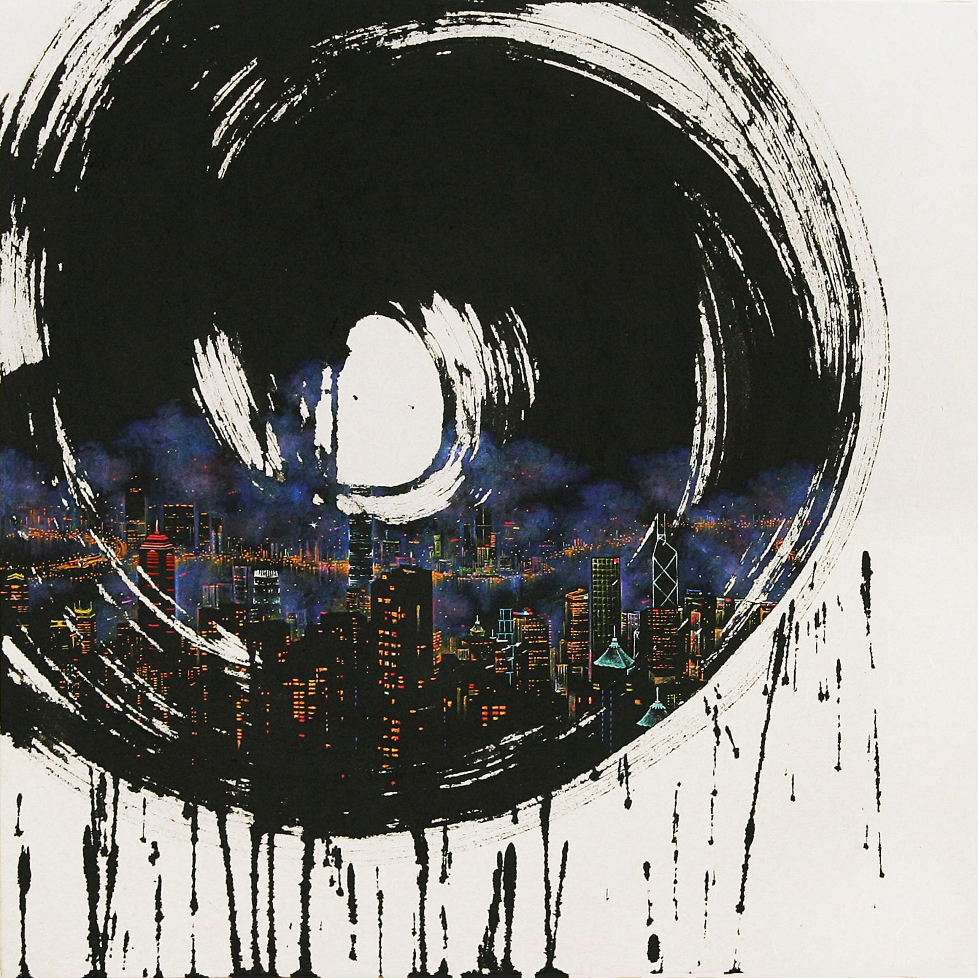 A Little Talk: Singapore 60 x 60 cm Chinese ink and acrylic on Korean paper