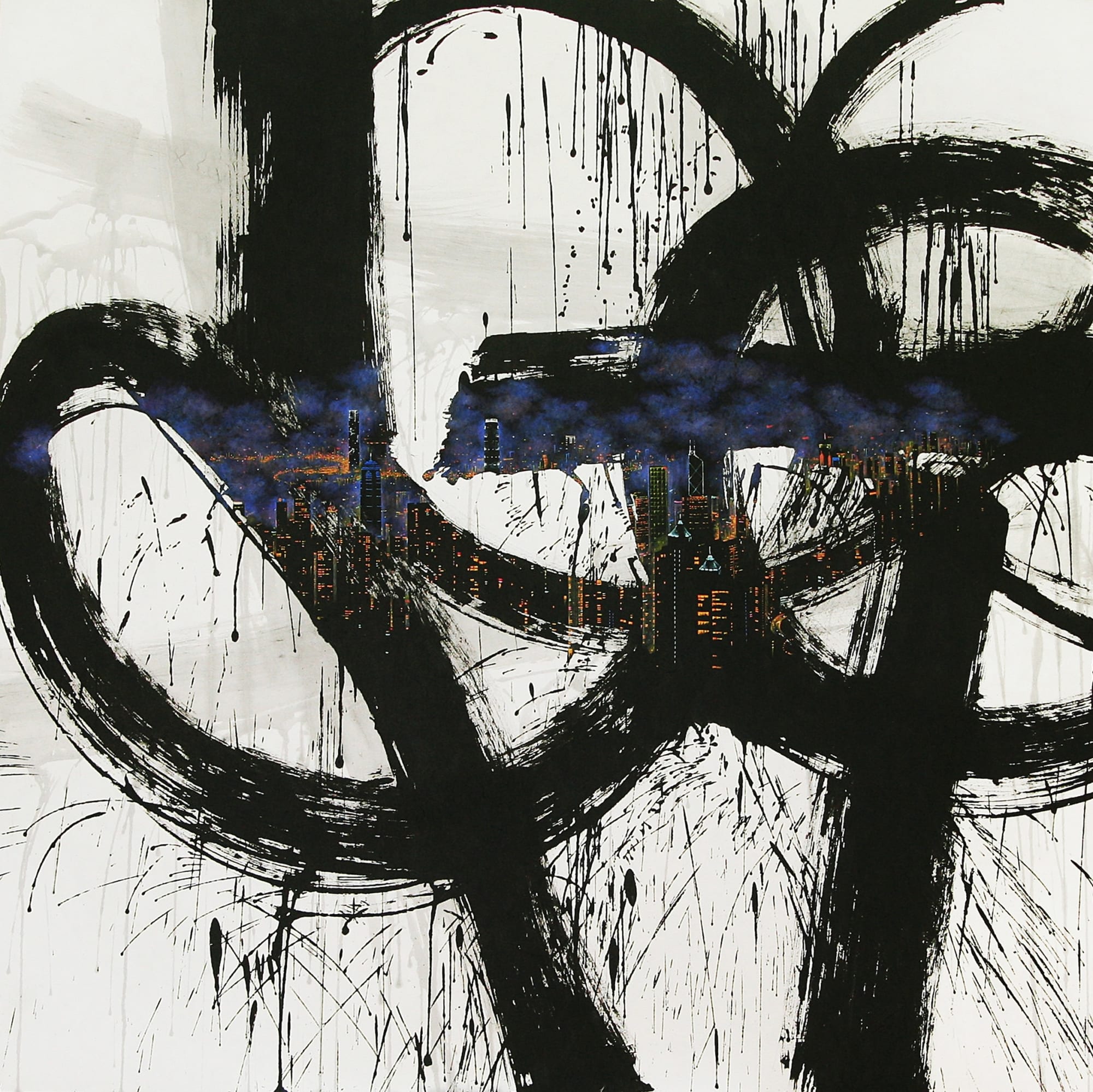 A Little Talk: Hong Kong 130 x 130 cm Chinese ink and acrylic on Korean paper